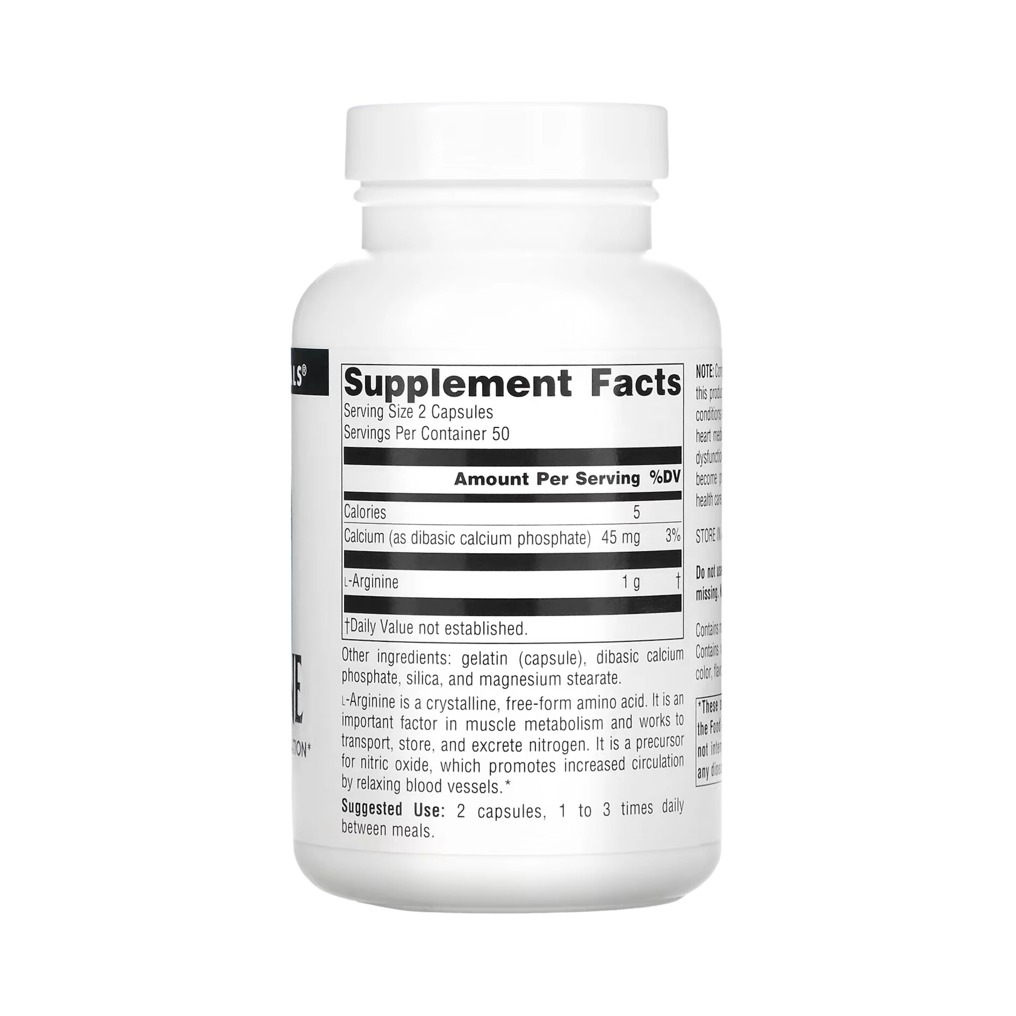 Source Naturals, L-Arginine, 500 Mg, 50 Capsules