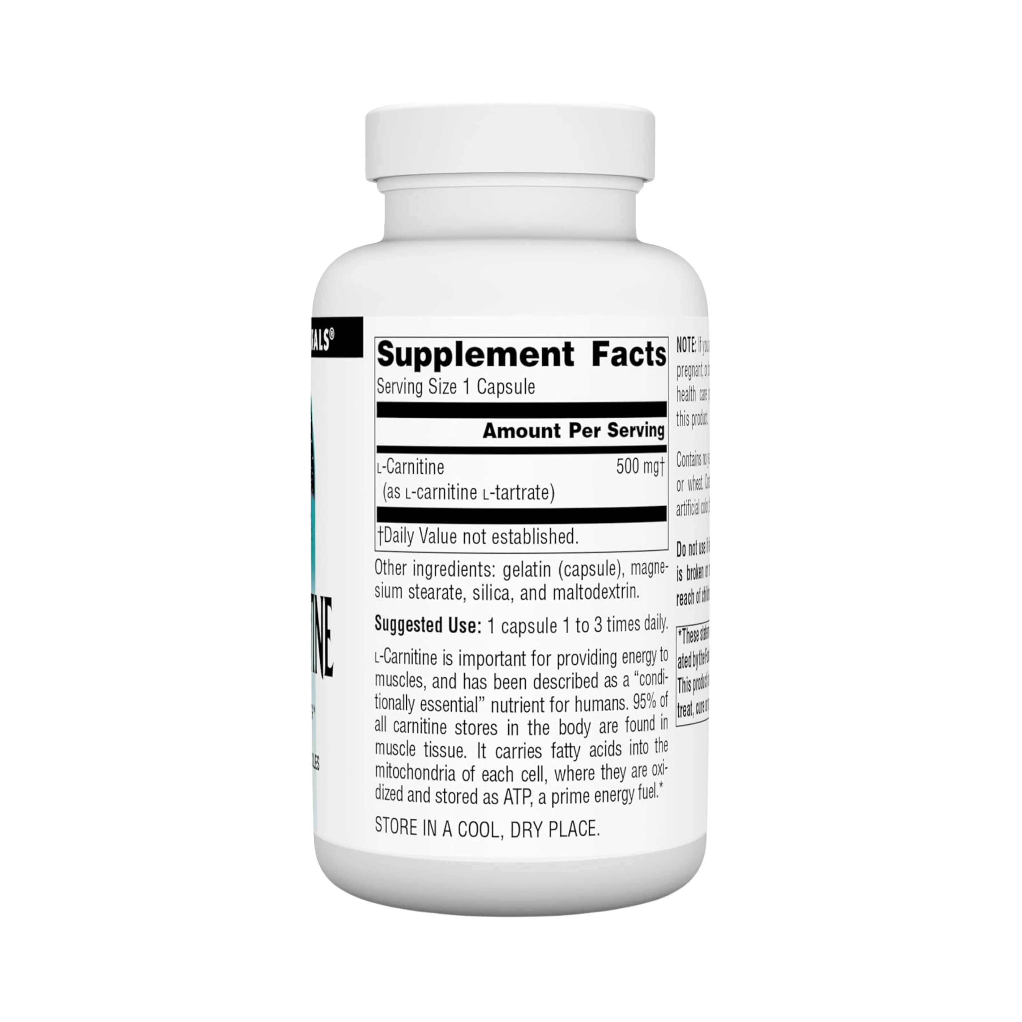 Source Naturals, L-Carnitine, 500 Mg, 120 Capsules