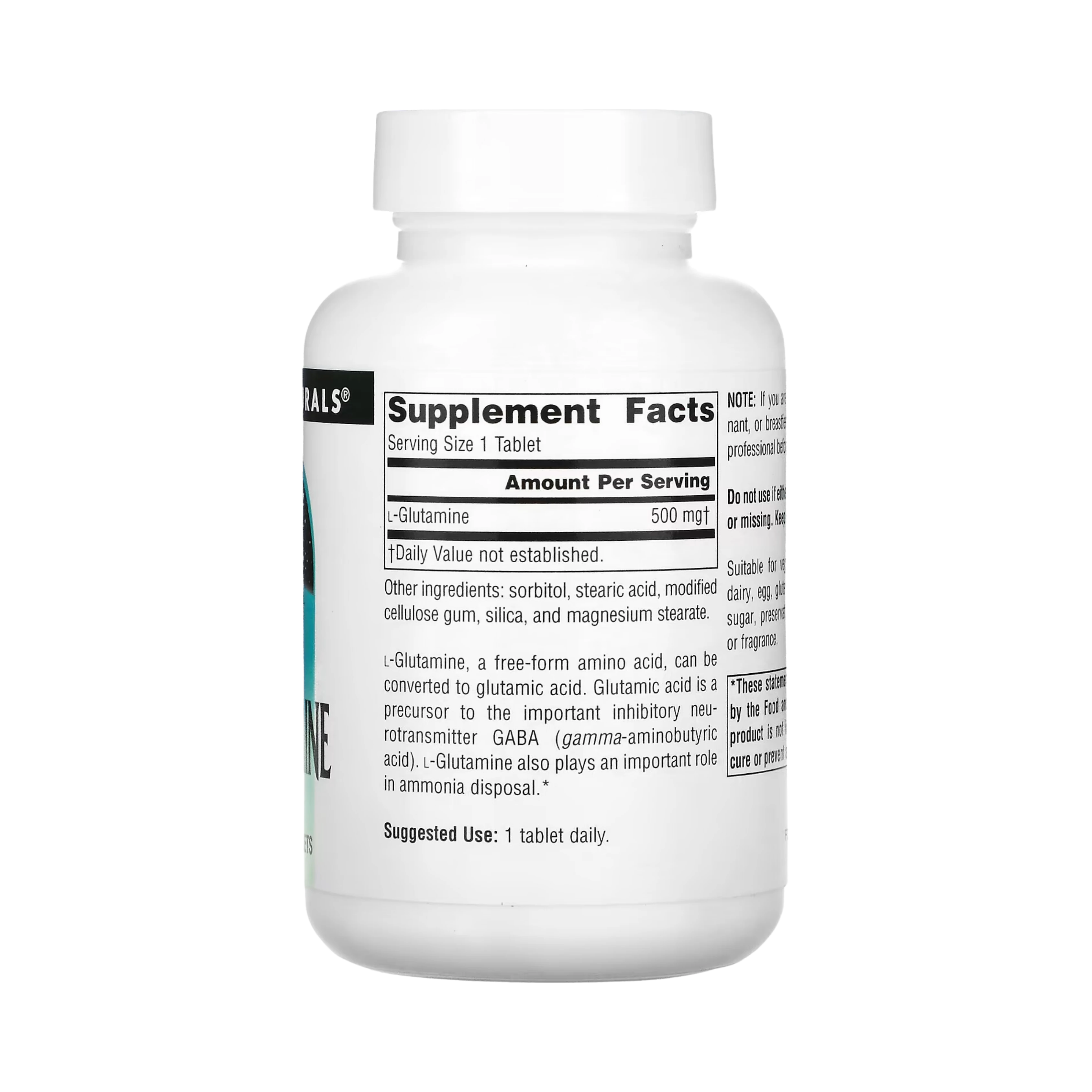 Source Naturals, L-Glutamine, 500 Mg, 100 Capsules