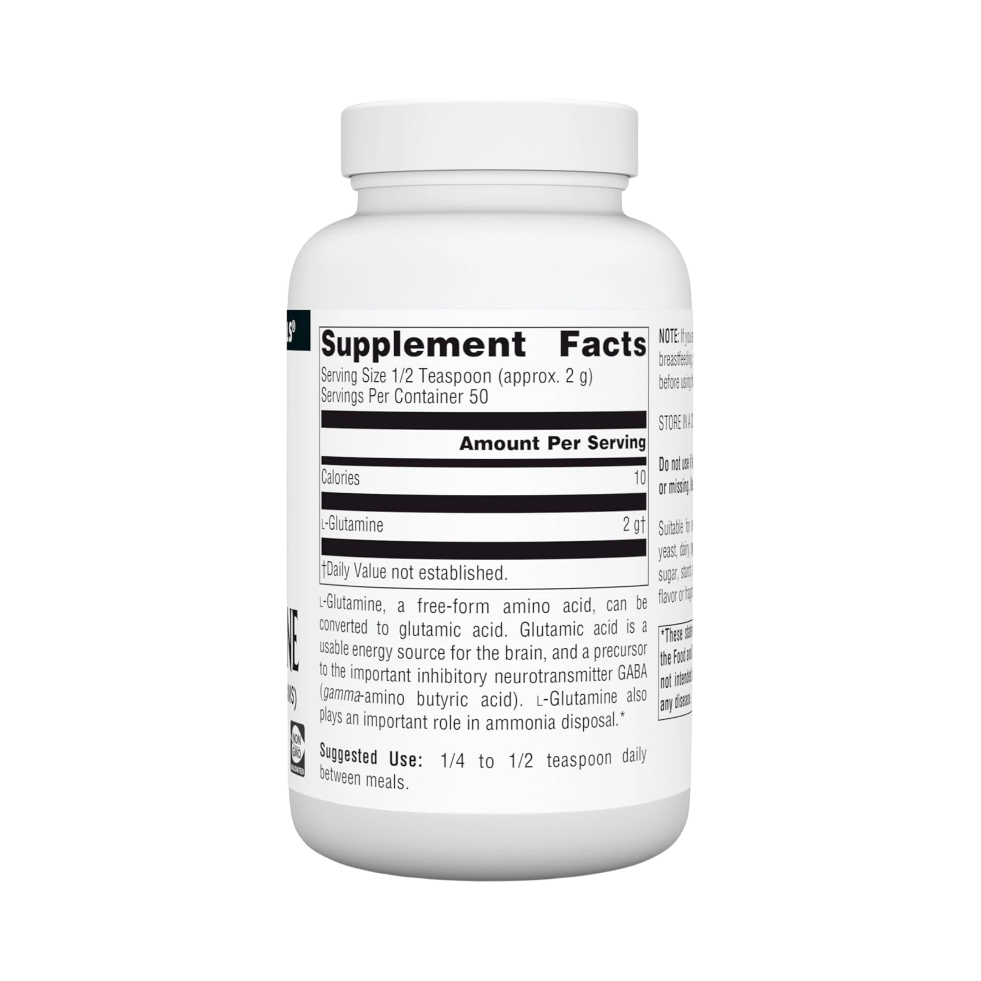 Source Naturals L-Glutamine, Free Form Amino Acid, 100 Grams Powder