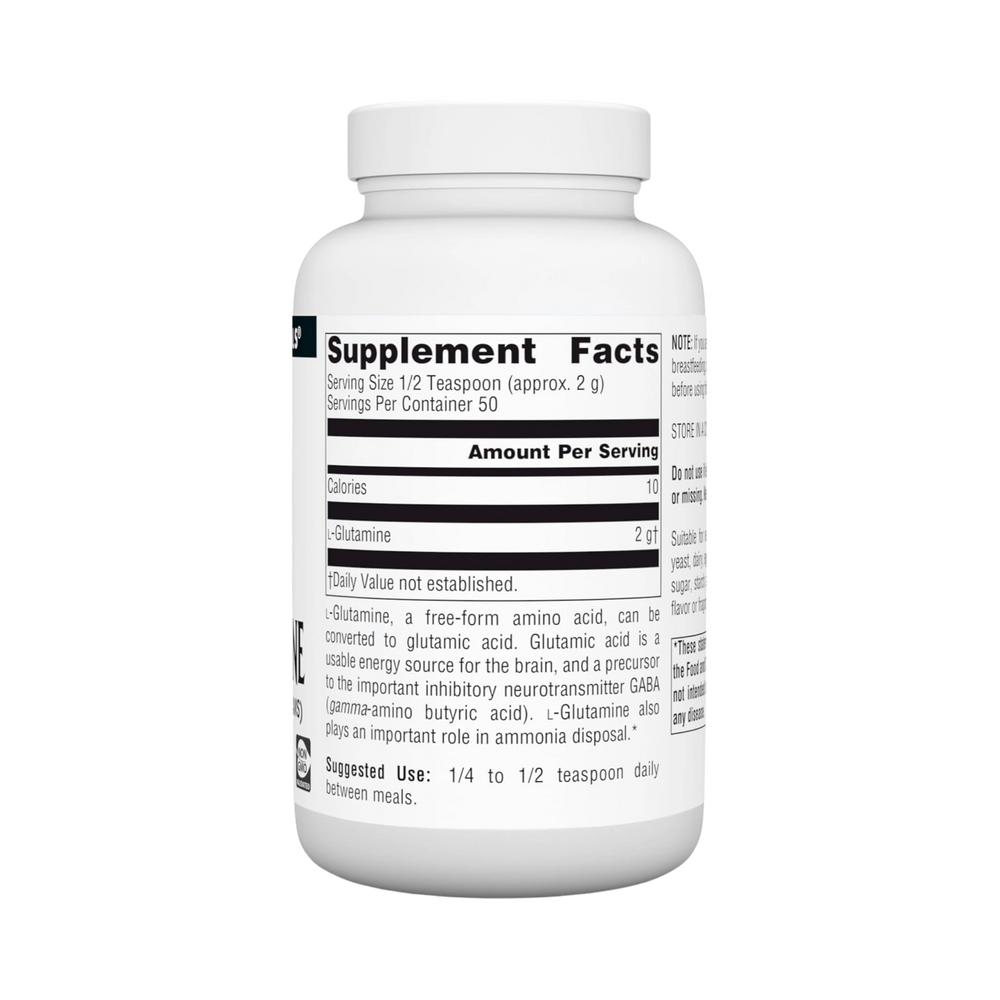 Source Naturals L-Glutamine, Free Form Amino Acid, 100 Grams Powder