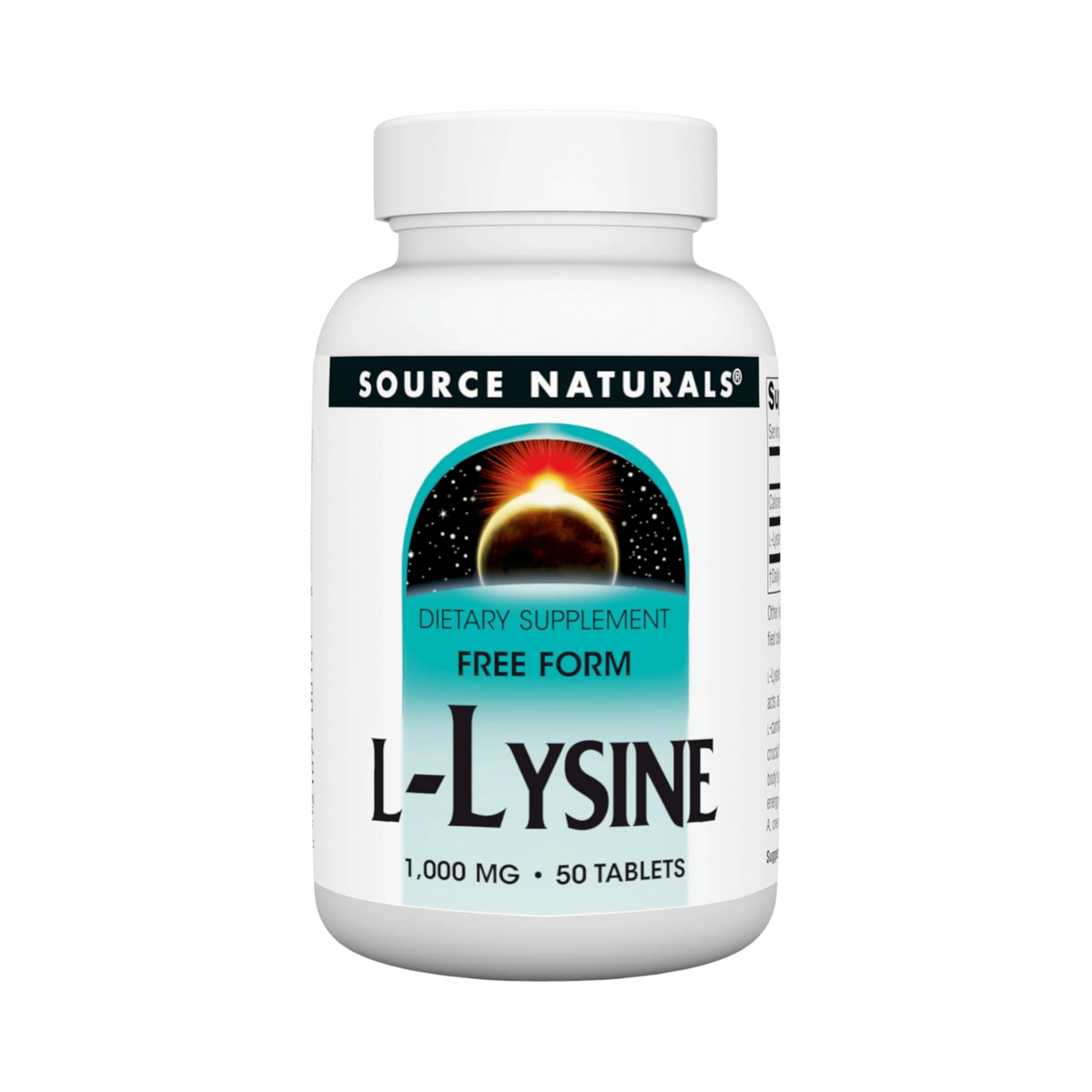 Source Naturals, L-Lysine, 1000 Mg, 50 Tablets