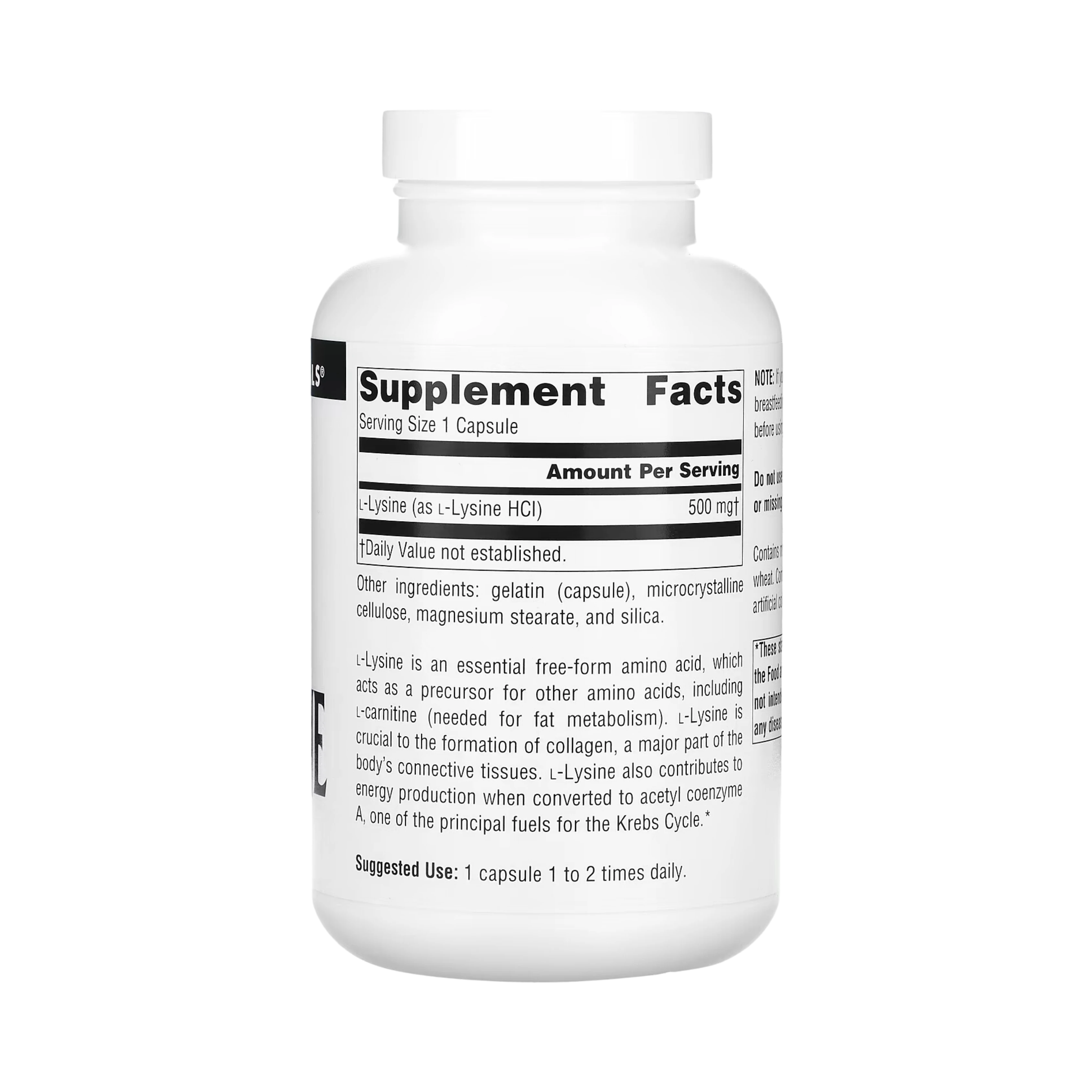 Source Naturals, L-Lysine, 500 Mg, 100 Capsules