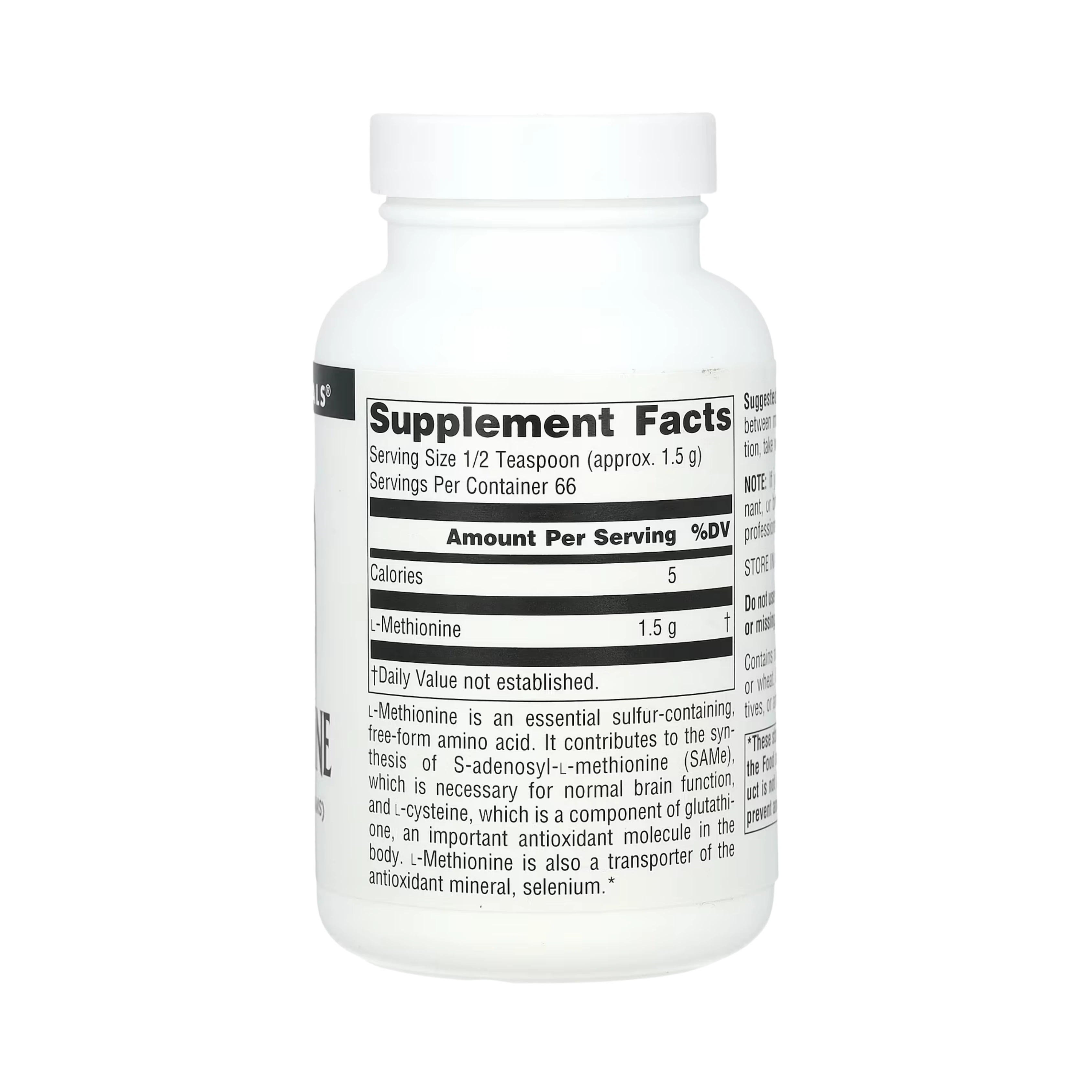 Source Naturals, L-Methionine, 3.35 Oz Powder