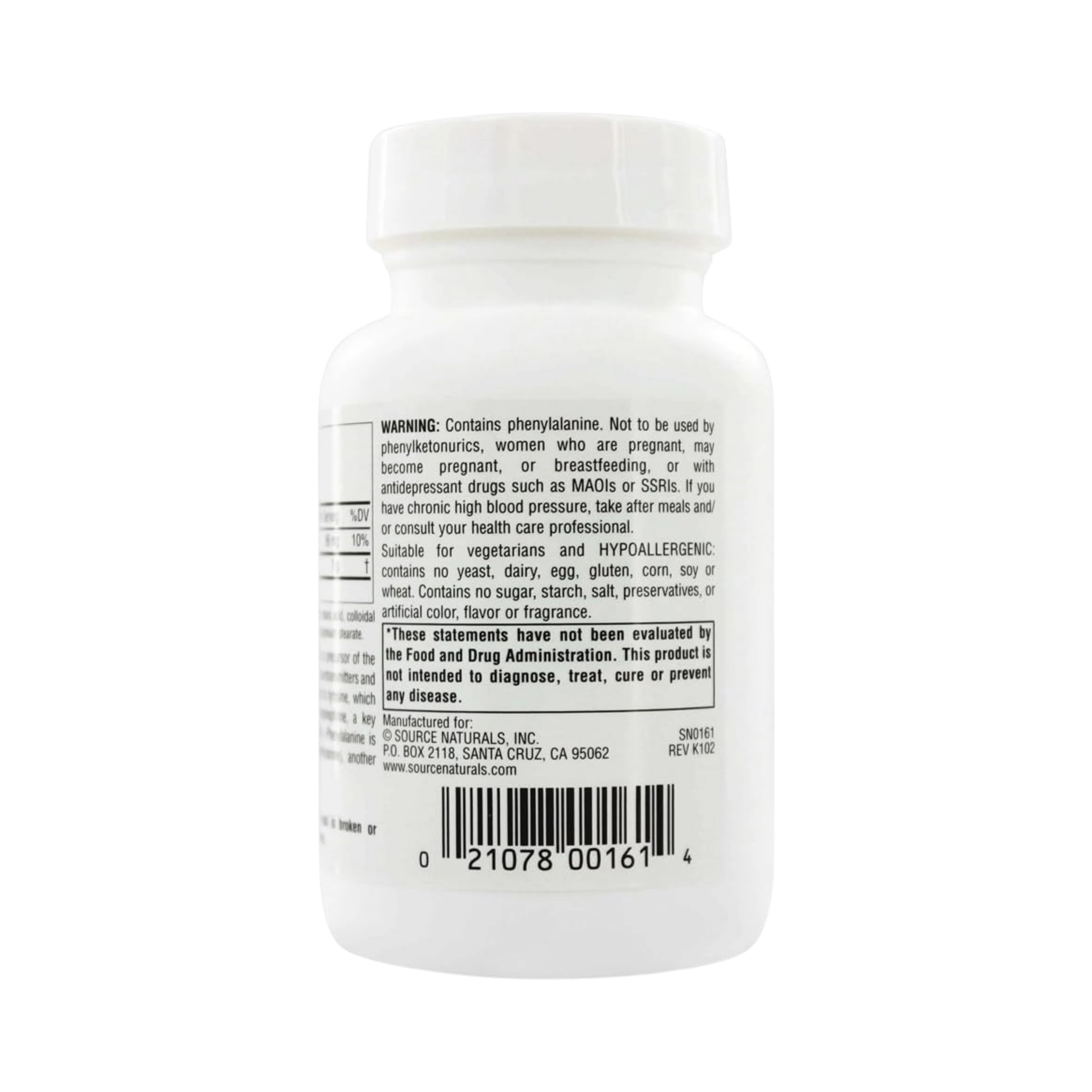 Source Naturals, L-Phenylalanine, 100 Tablets