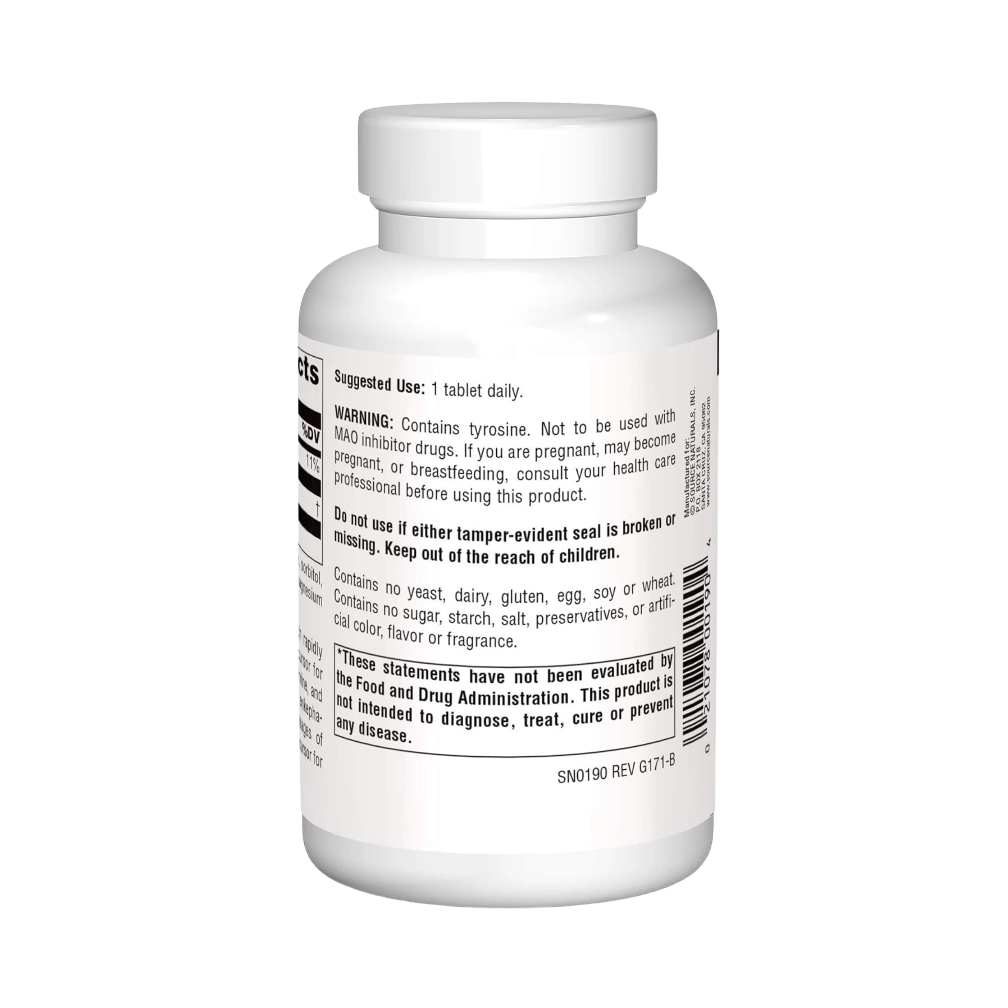 Source Naturals, L-Tyrosine, 100 Tablets