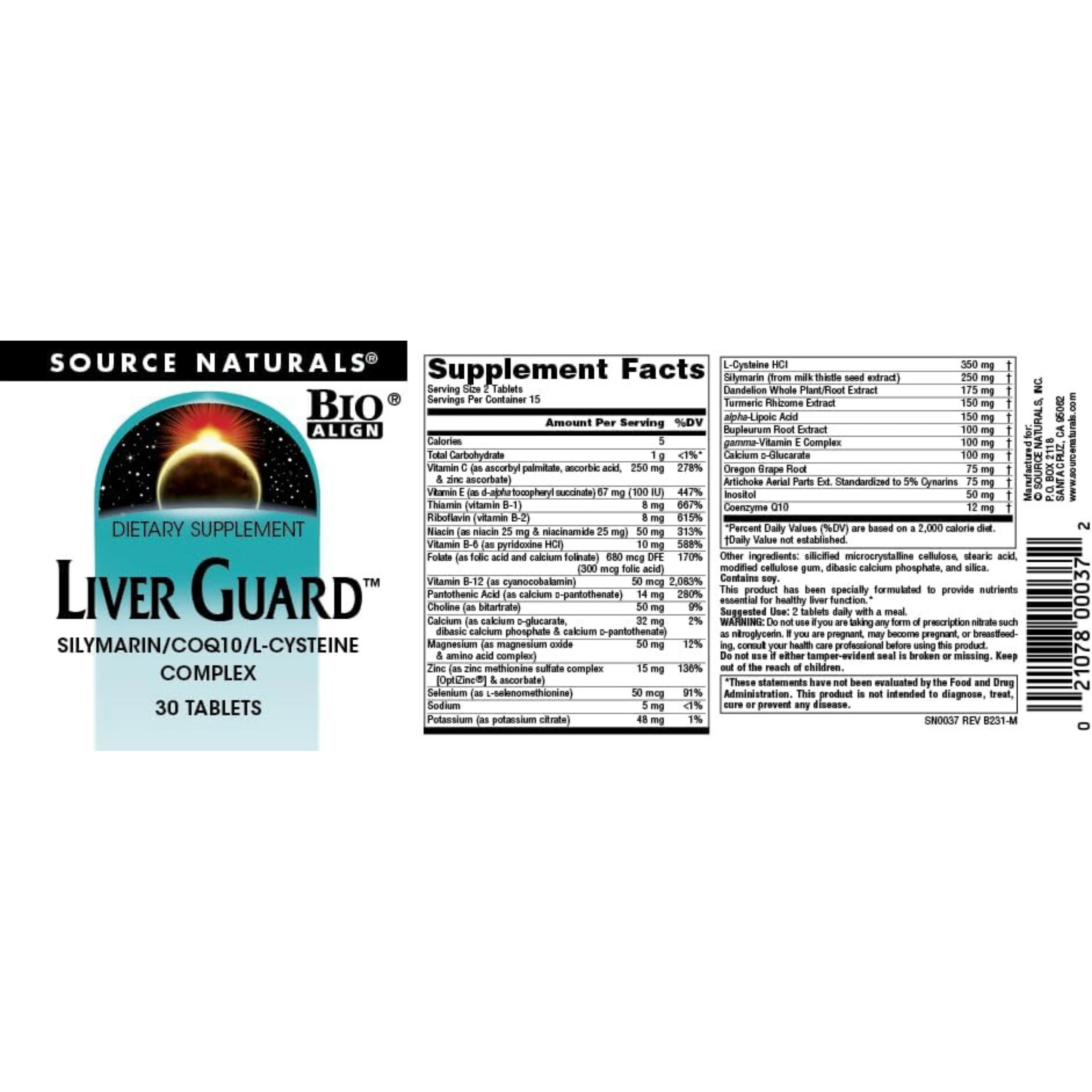 Source Naturals, Liver Guard, 30 Tablets