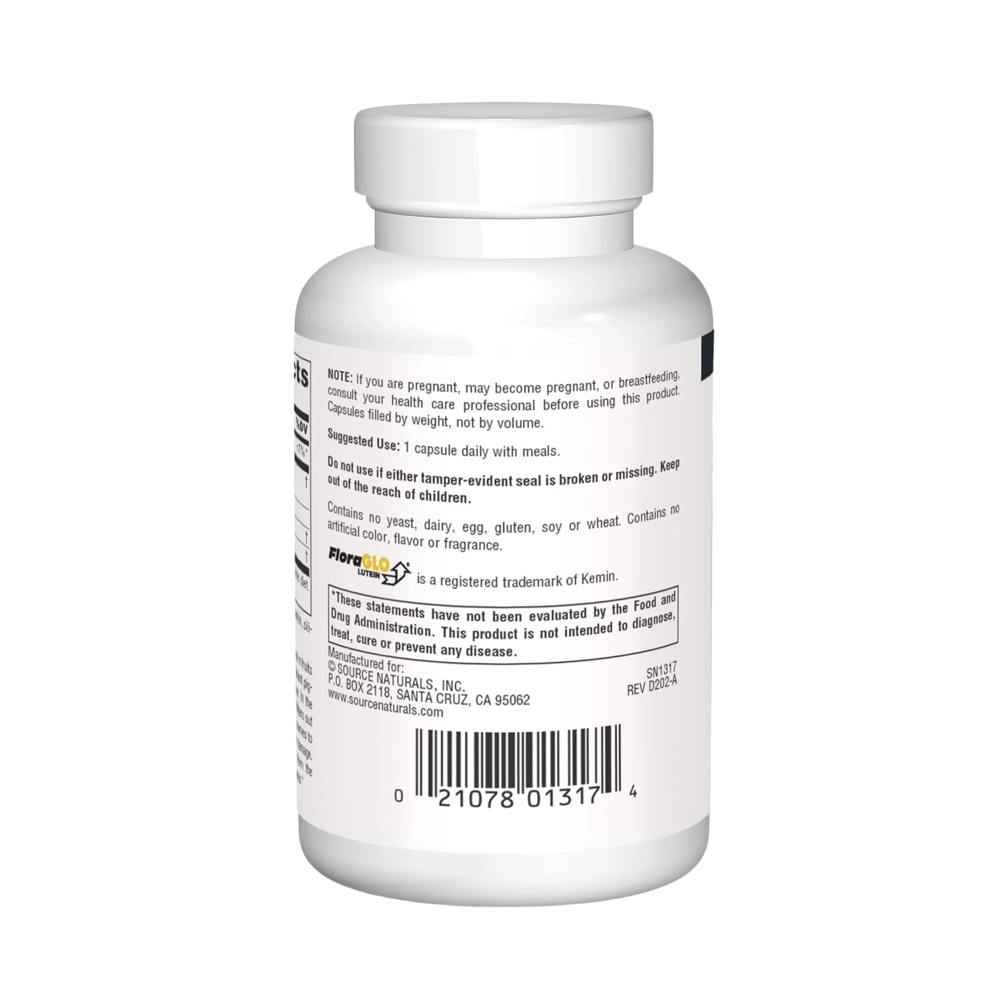 Source Naturals, Lutein with FloraGLO, 20 Mg, 60 Capsules