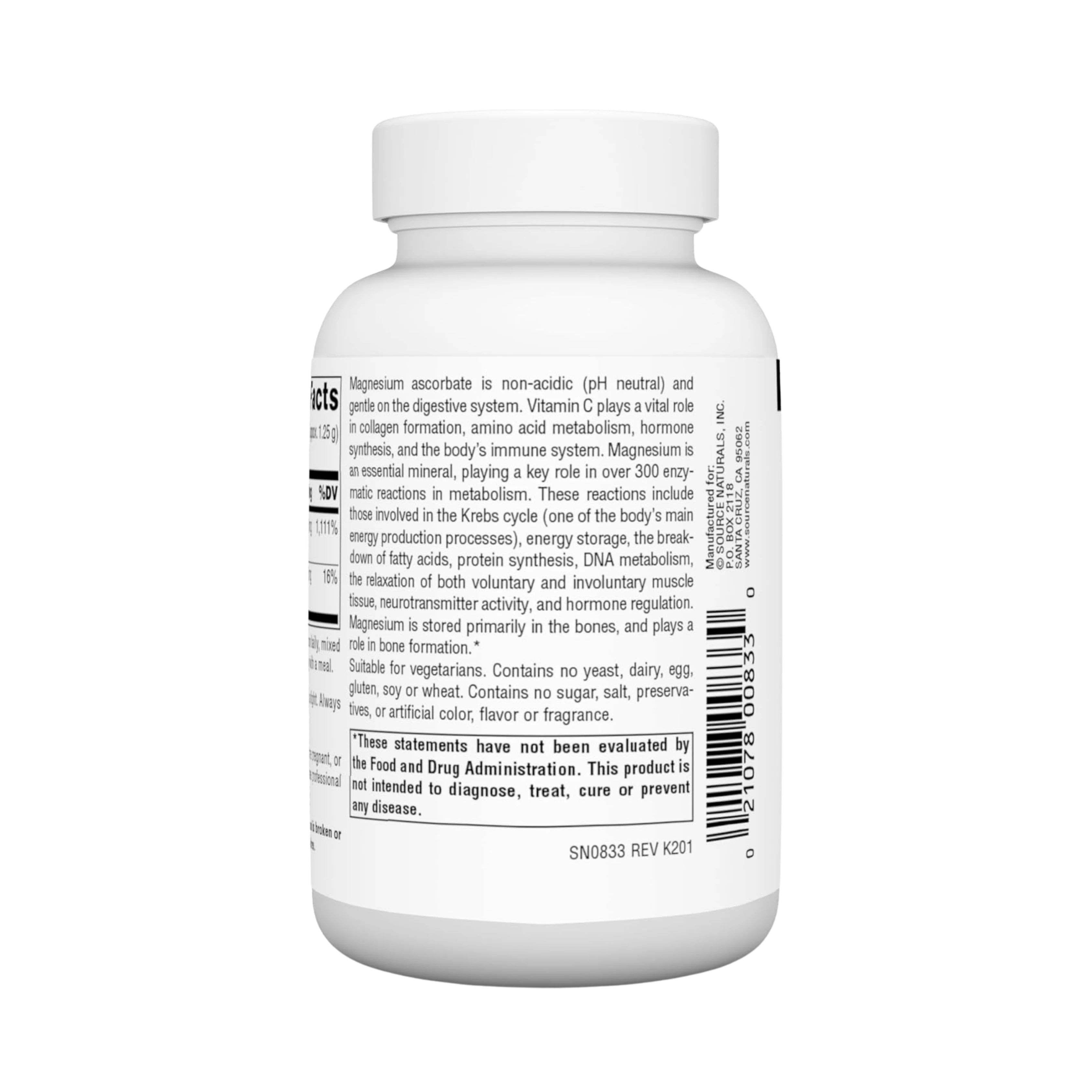 Source Naturals, Magnesium Ascorbate, 4 Oz Powder