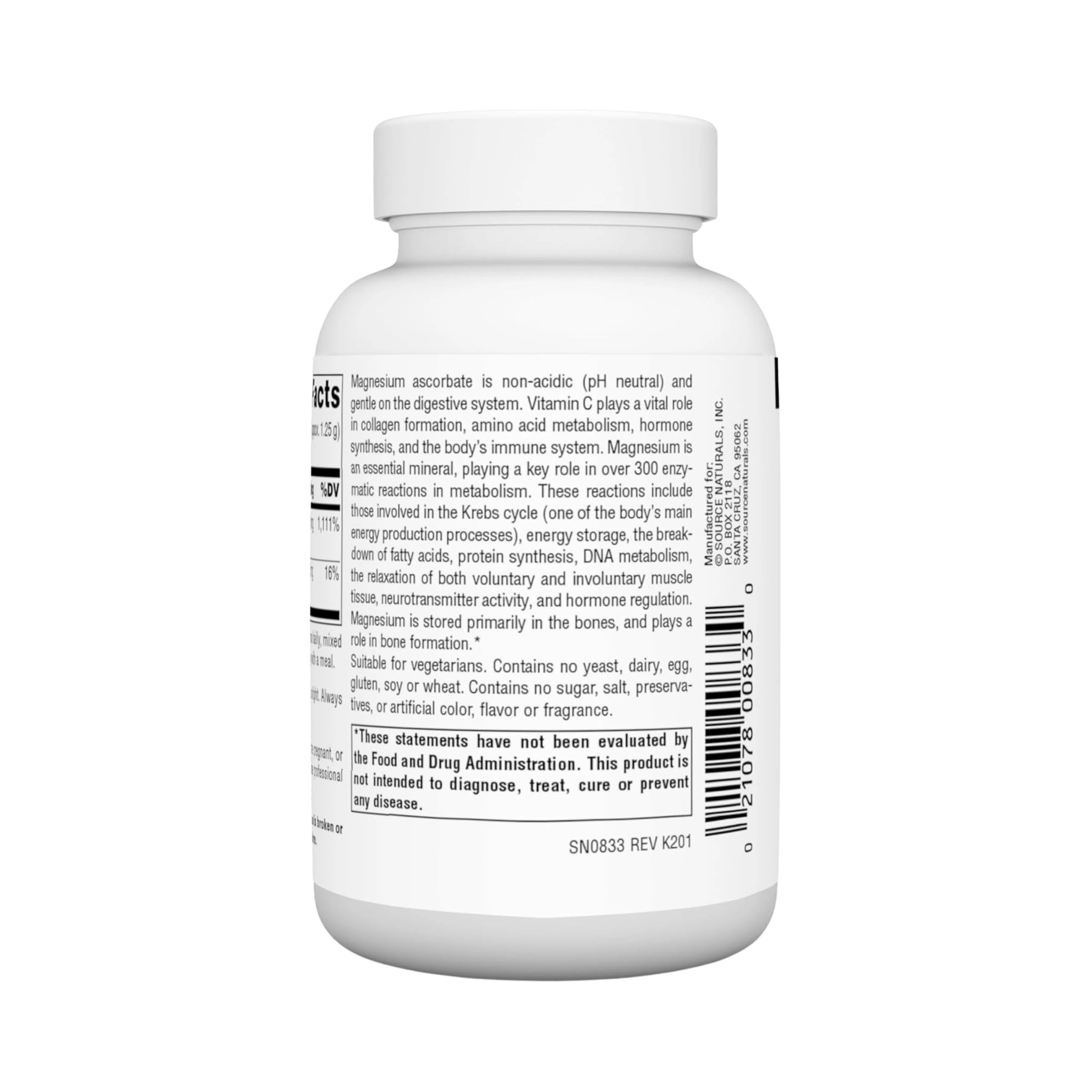 Source Naturals, Magnesium Ascorbate, 8 Oz Powder