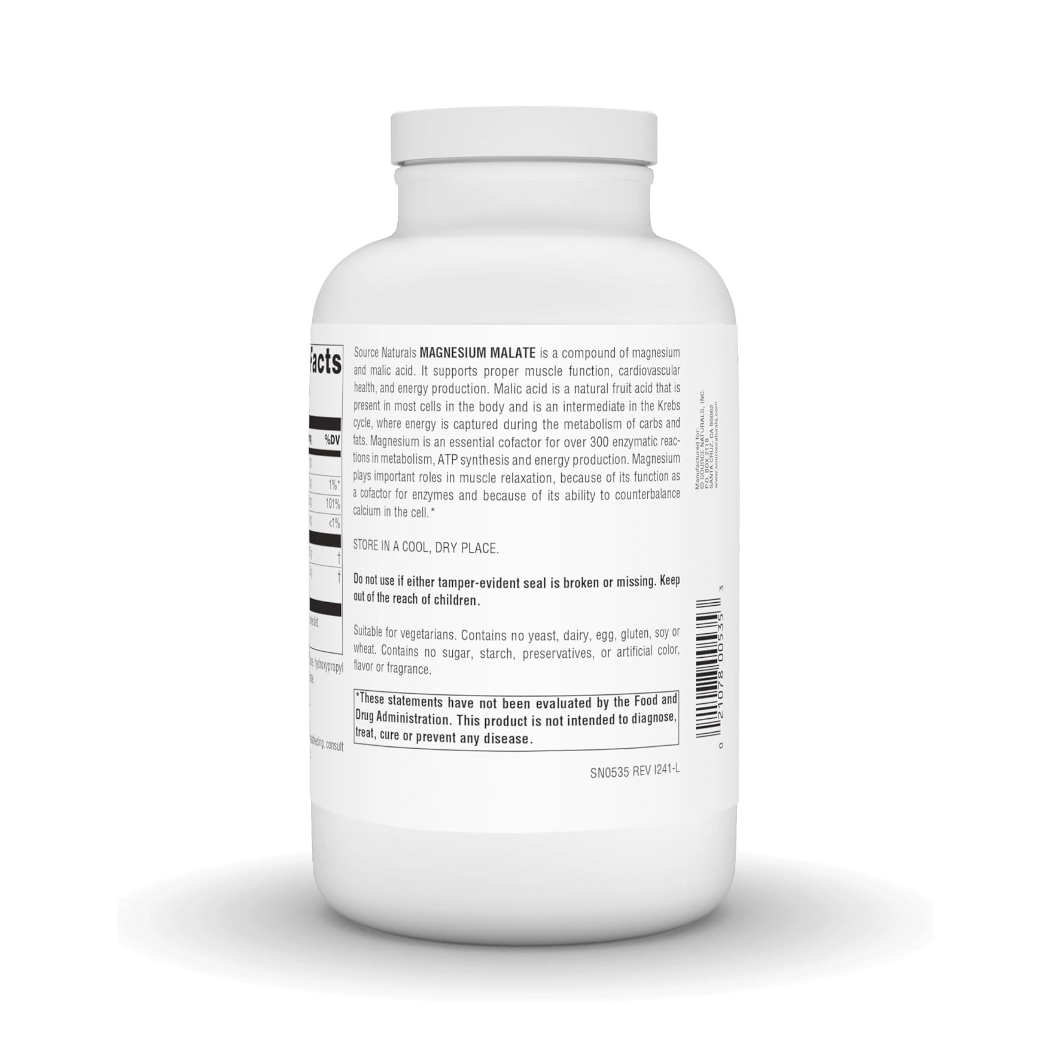 Source Naturals, Magnesium Malate, 1250 Mg, 360 Tablets