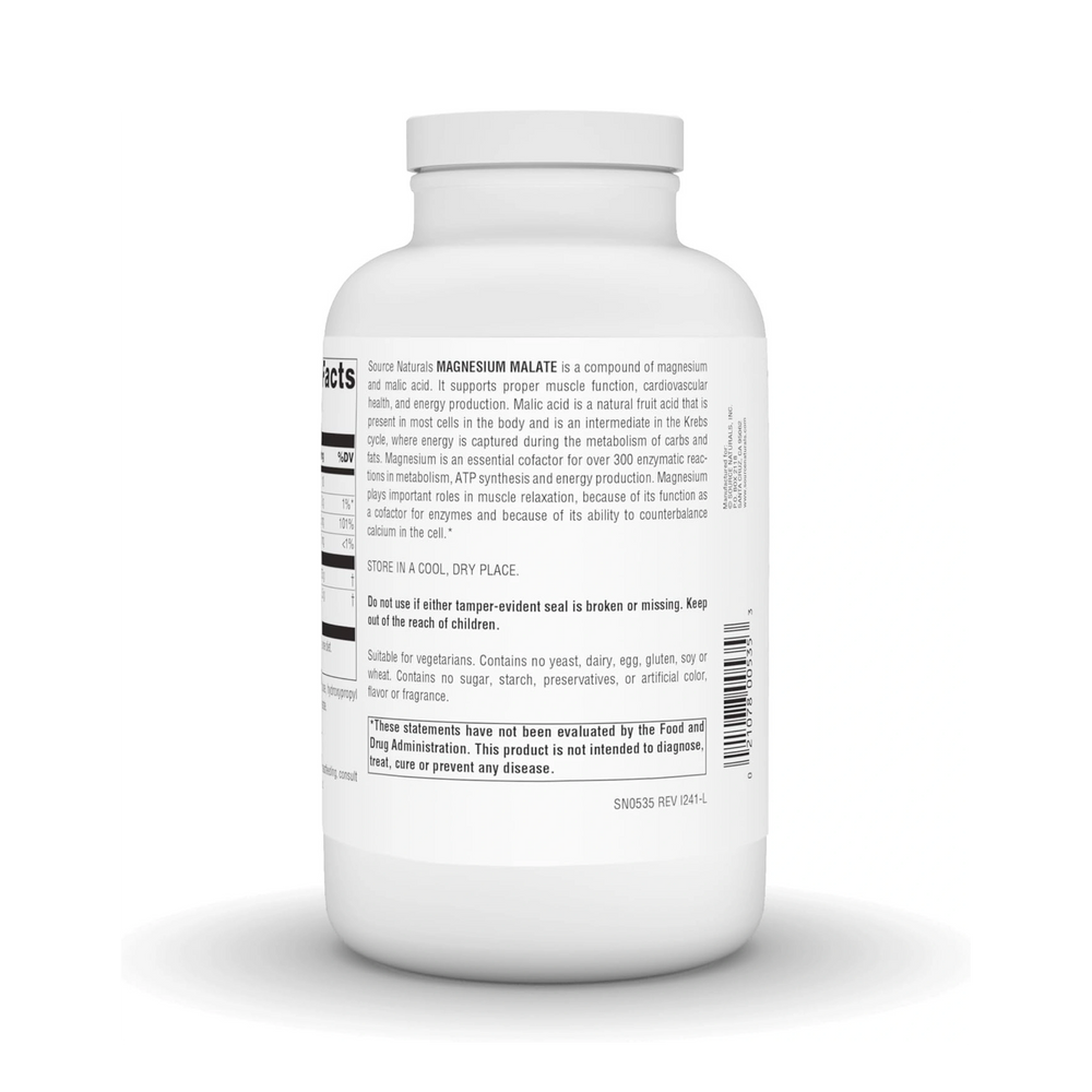 Source Naturals, Magnesium Malate, 1250 Mg, 360 Tablets