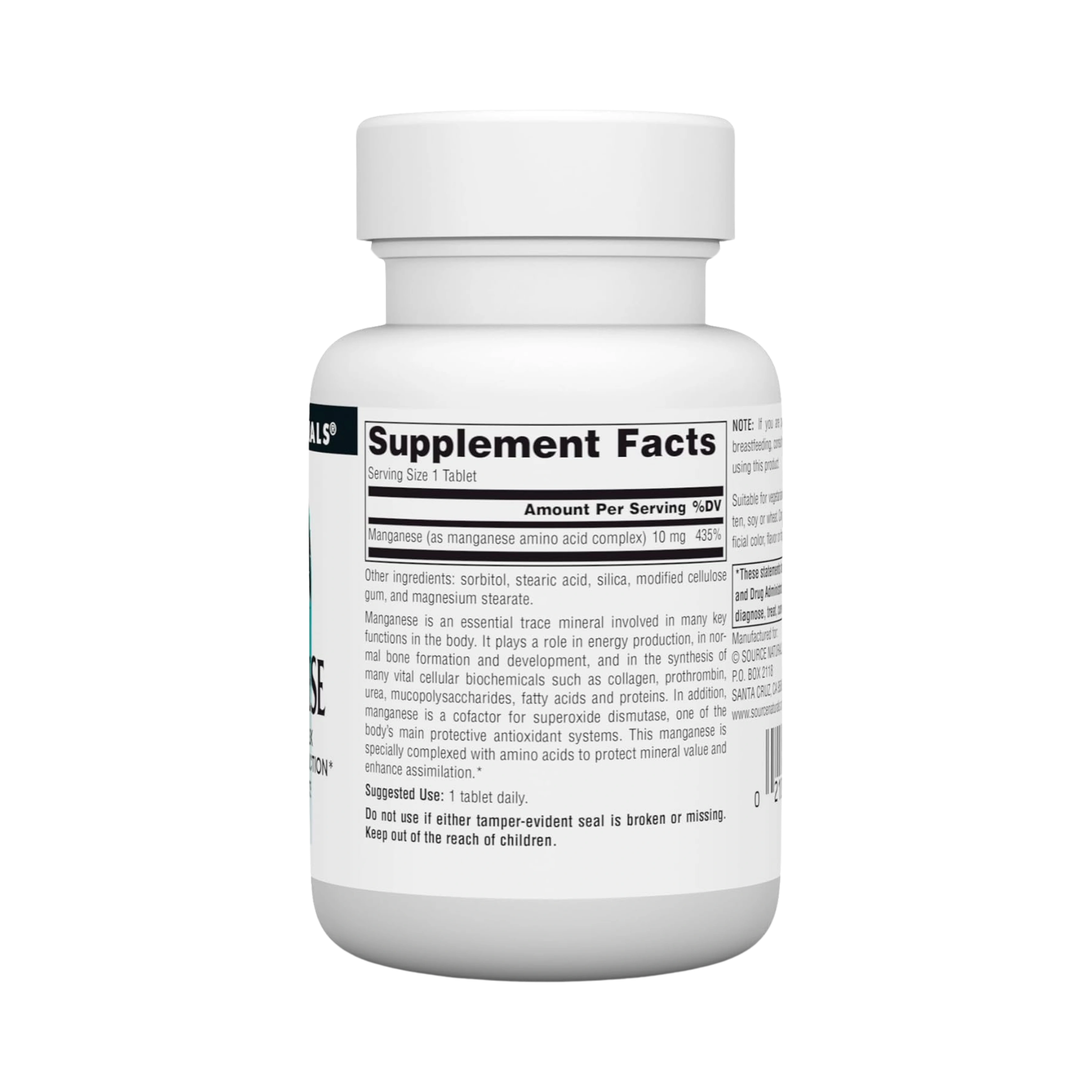 Source Naturals, Manganese, 10 Mg, 100 Tablets