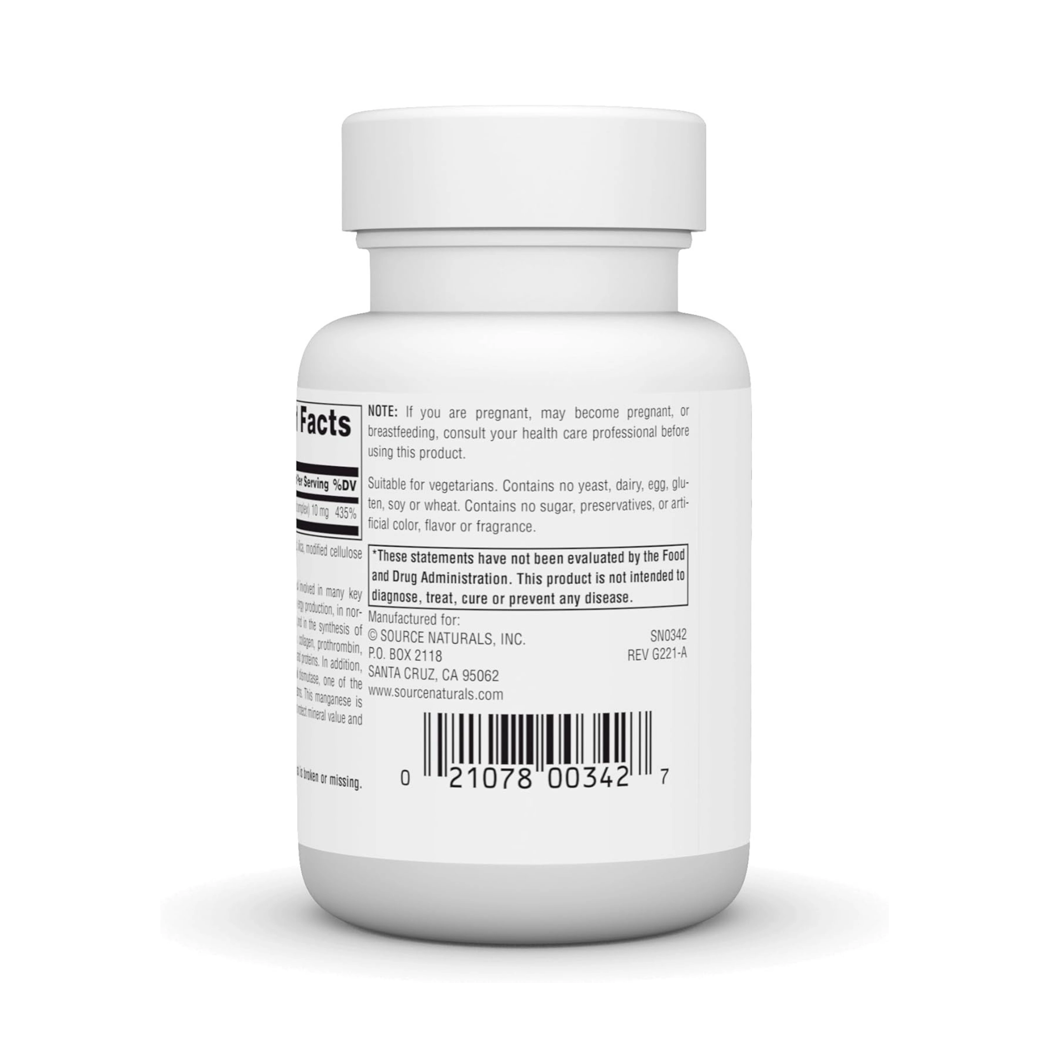 Source Naturals, Manganese, 10 Mg, 100 Tablets