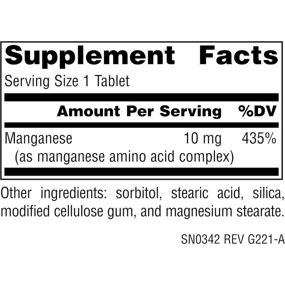 Source Naturals, Manganese, 10 Mg, 100 Tablets
