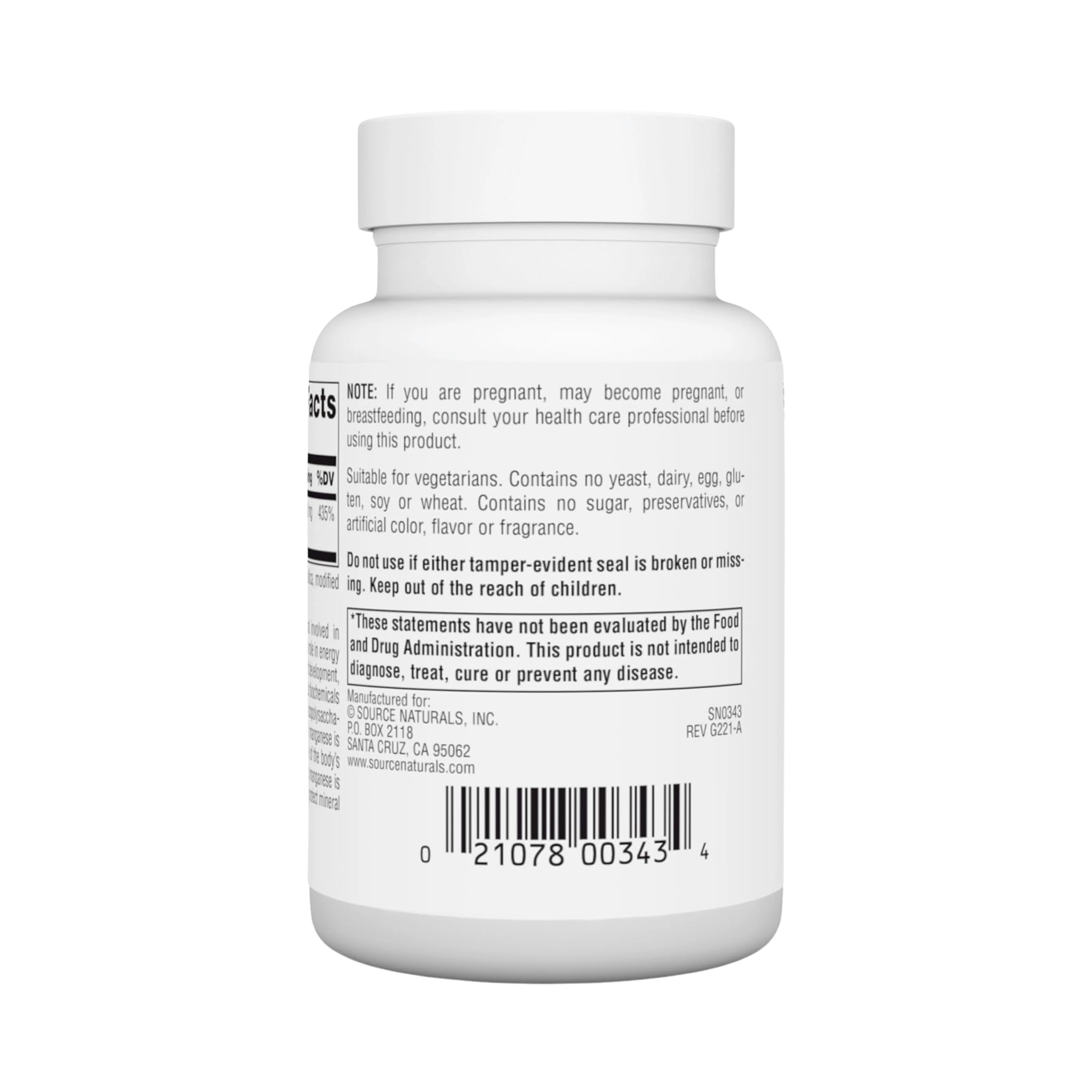 Source Naturals, Manganese, 10 Mg, 250 Tablets