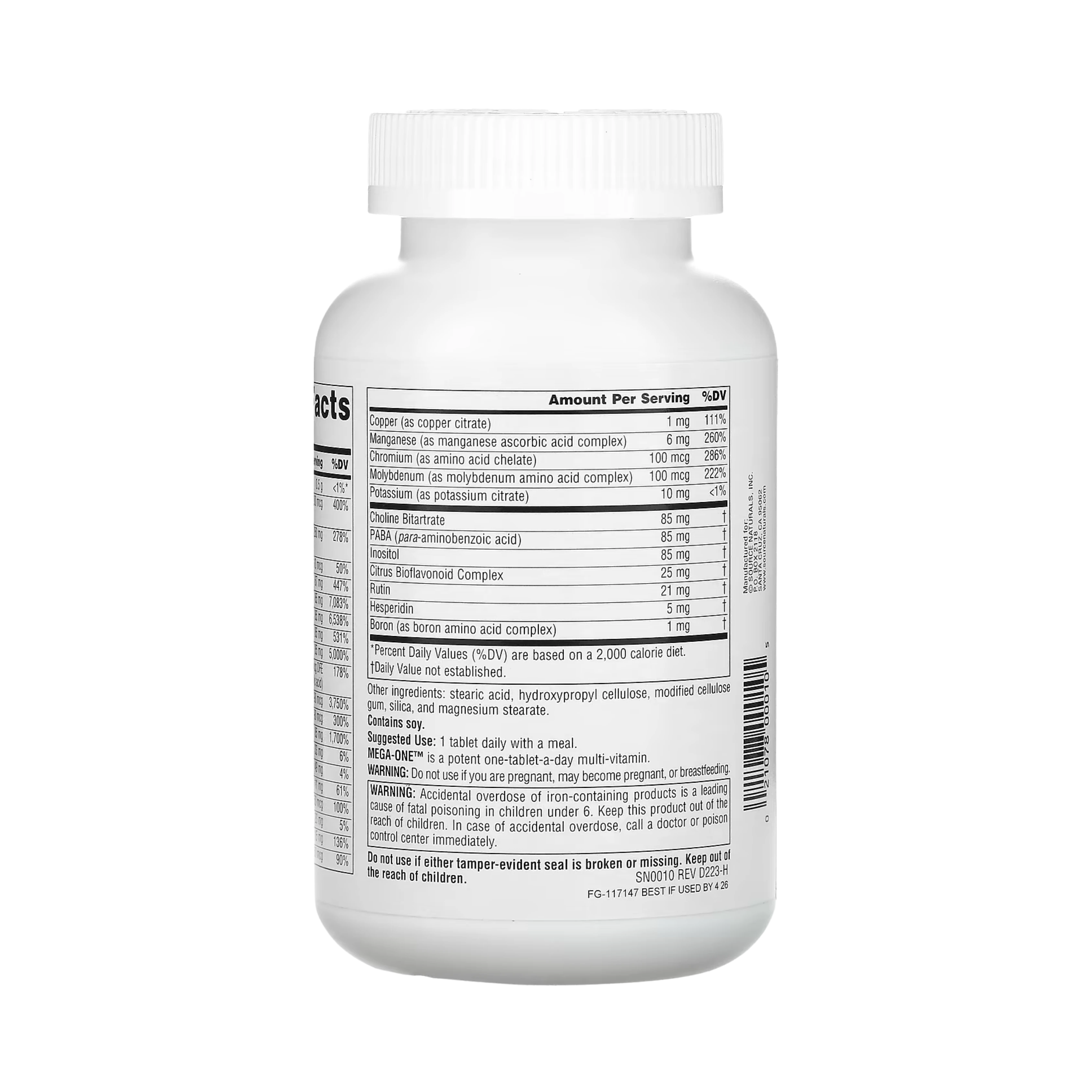 Source Naturals, Mega-One Multi-Vitamin with Minerals, 180 Tablets