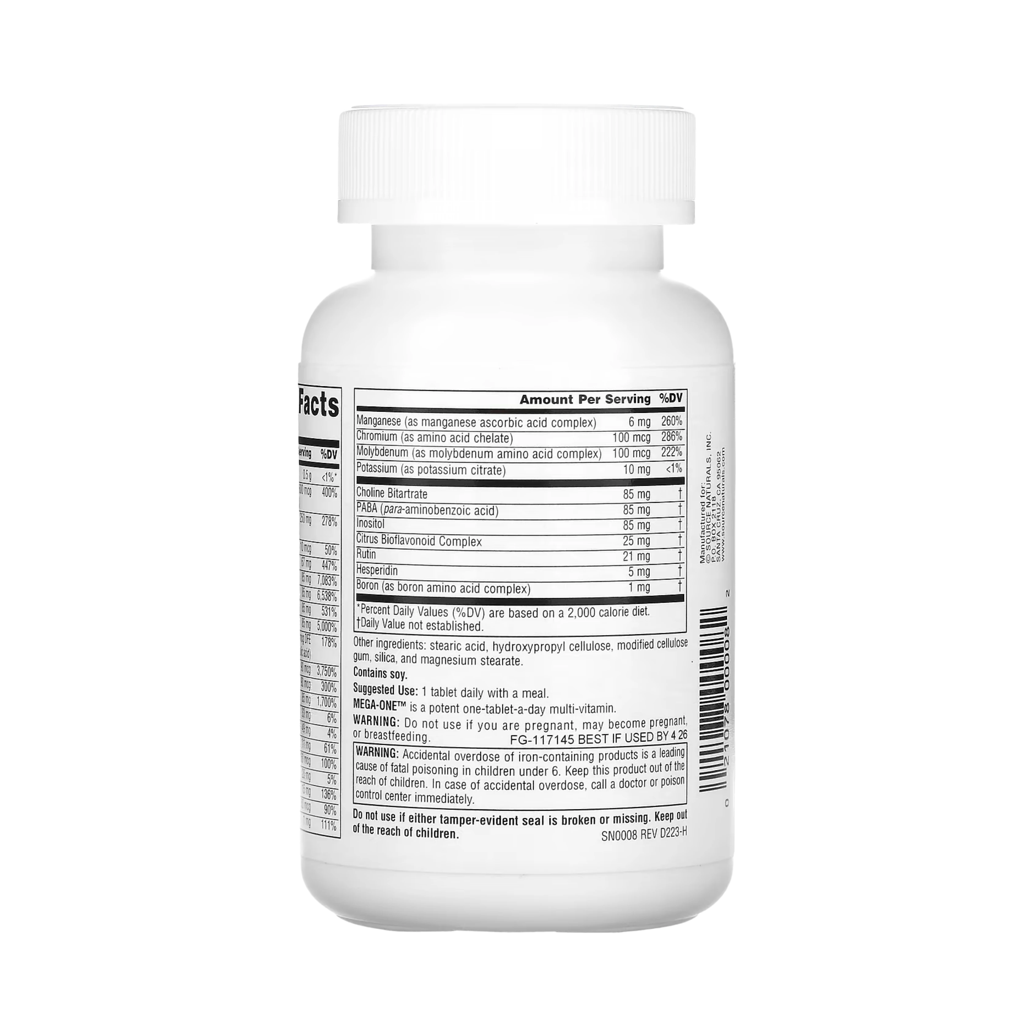 Source Naturals, Mega-One Multi-Vitamin with Minerals, 60 Tablets