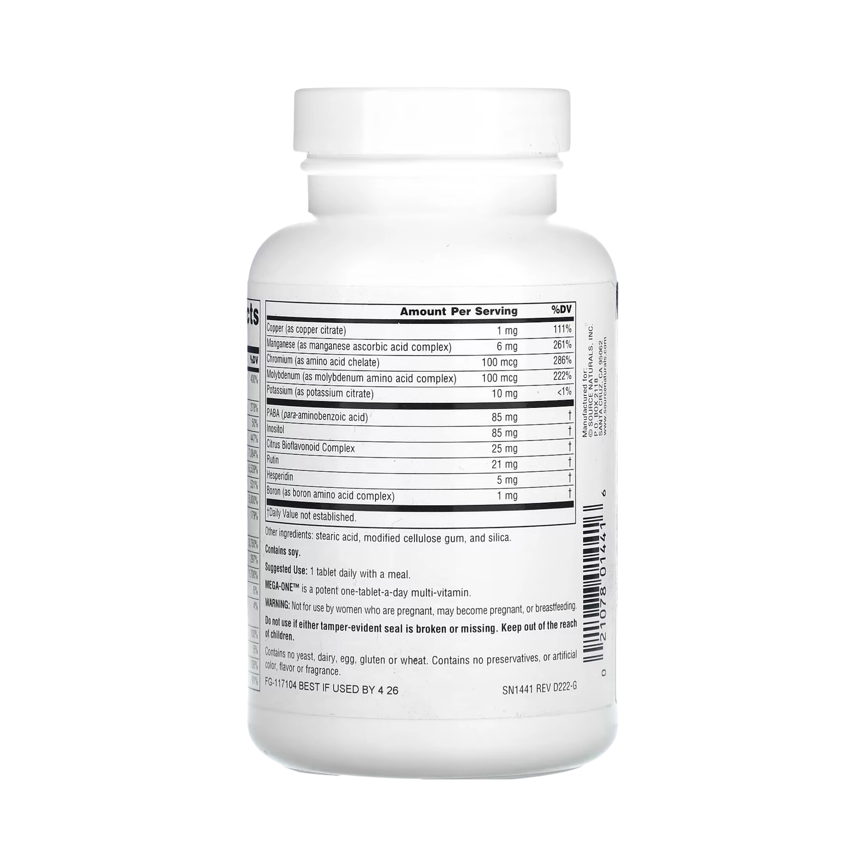 Source Naturals, Mega-One Multiple, No Iron, 60 Tablets