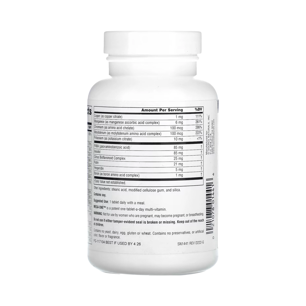 Source Naturals, Mega-One Multiple, No Iron, 60 Tablets