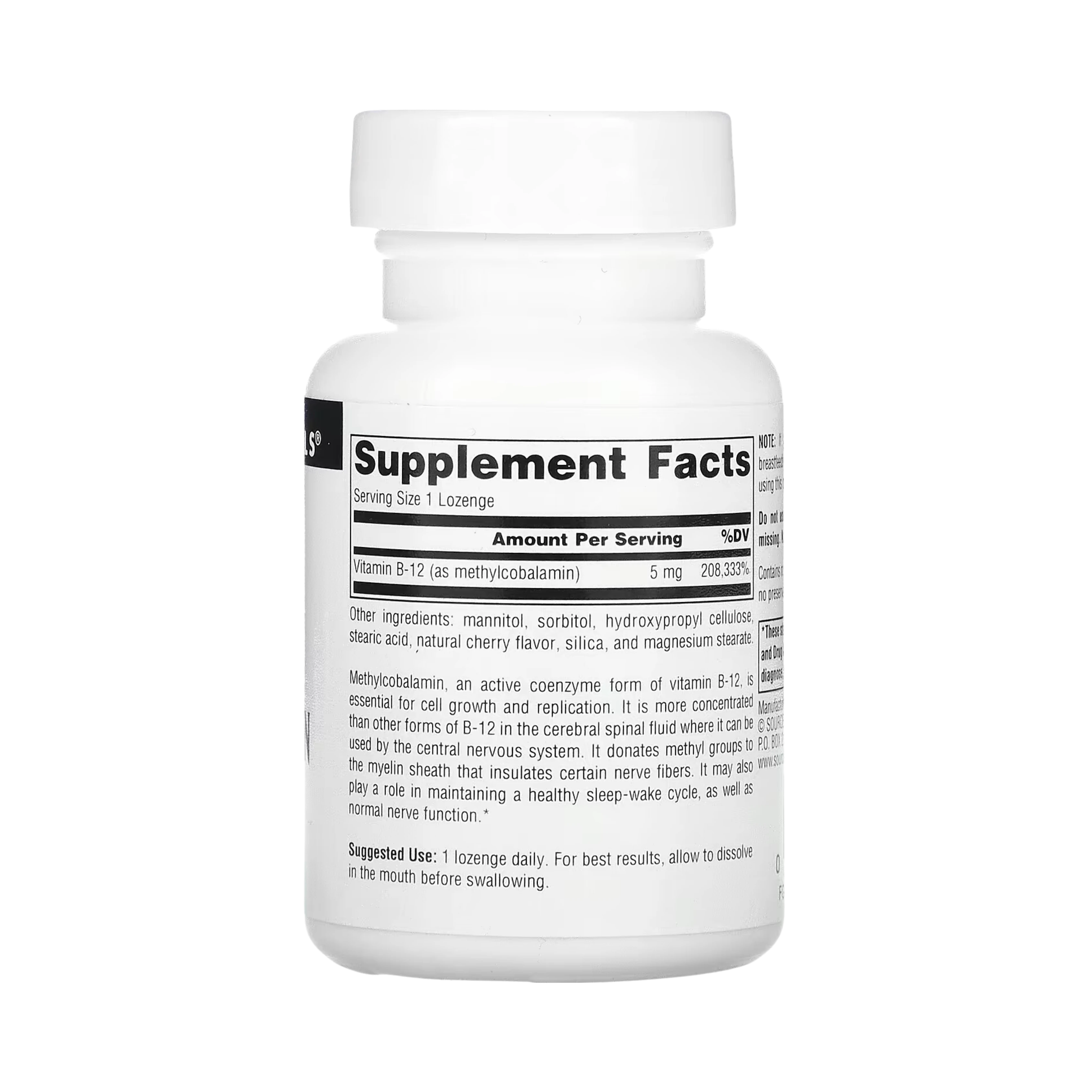 Source Naturals, MethylCobalamin, 5 Mg Cherry, 120 Lozenge