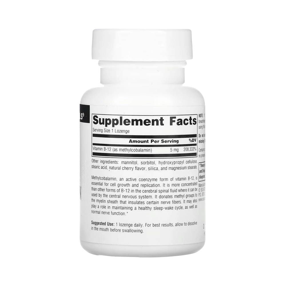 Source Naturals, MethylCobalamin, 5 Mg Cherry, 120 Lozenge