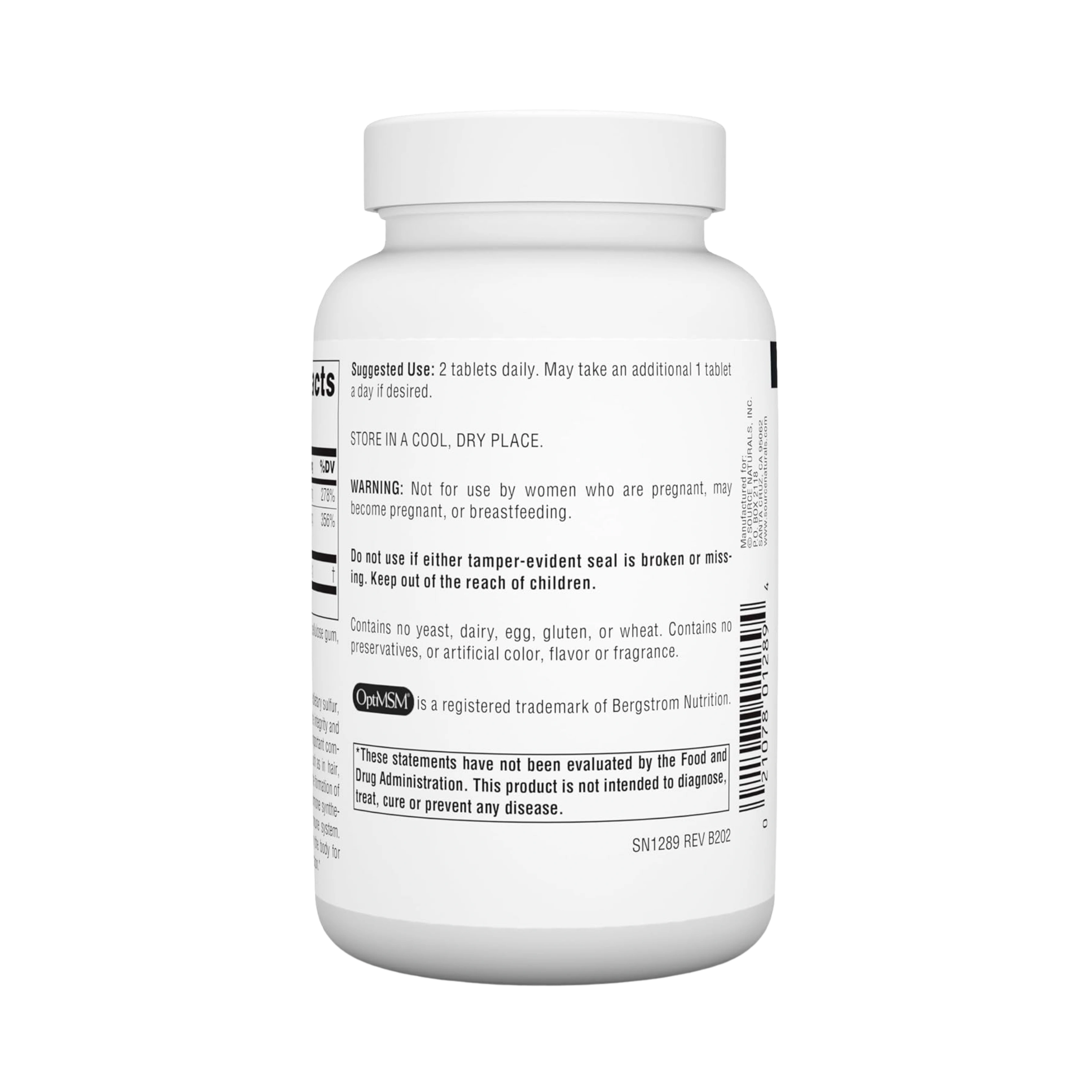 Source Naturals, MSM with Vitamin C, 1000 Mg, 120 Tablets