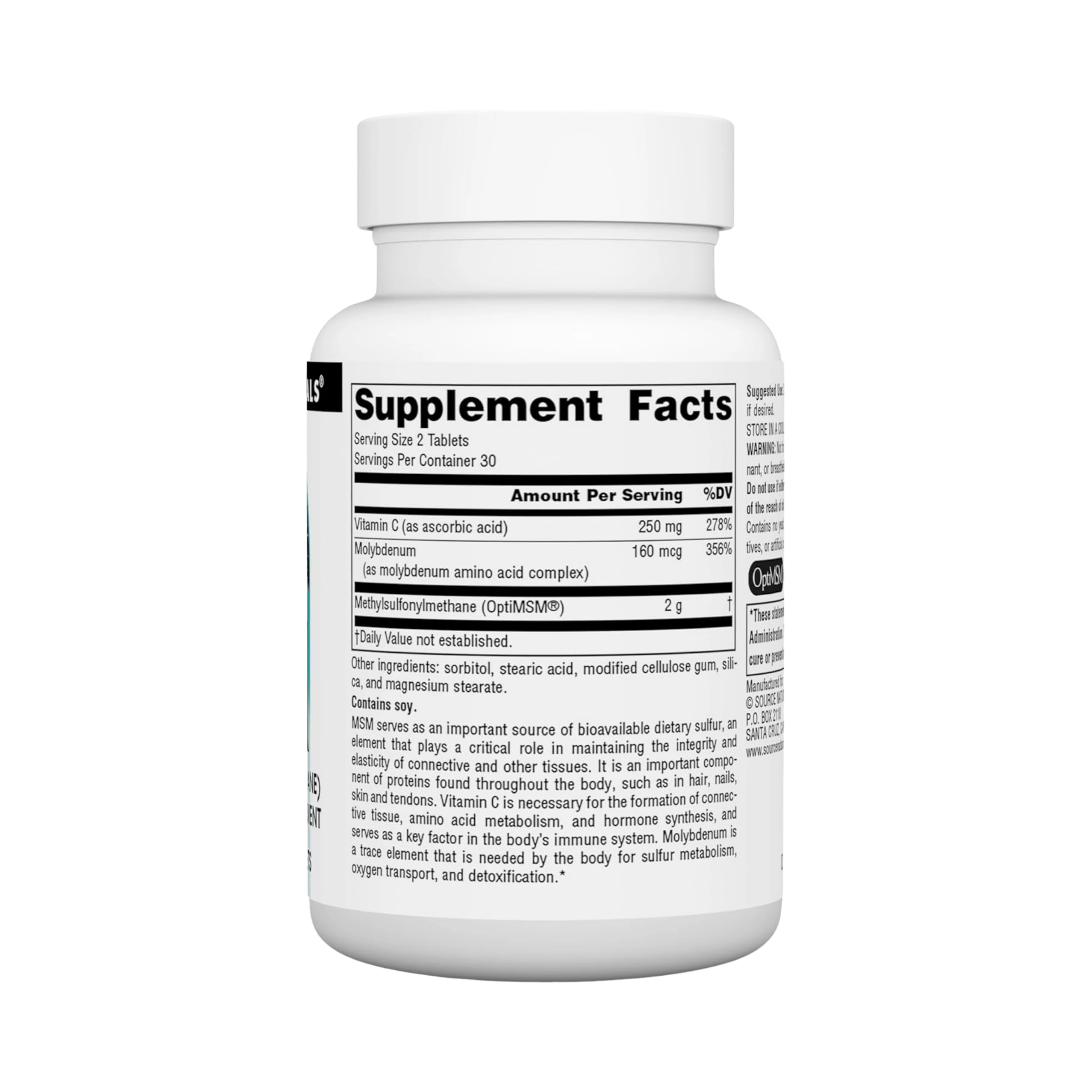 Source Naturals, MSM with Vitamin C, 1000 Mg, 60 Tablets