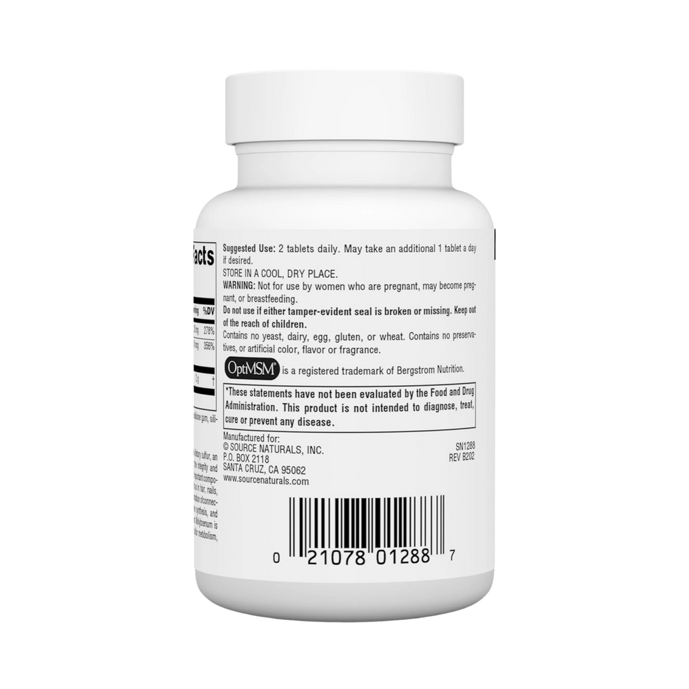 Source Naturals, MSM with Vitamin C, 1000 Mg, 60 Tablets