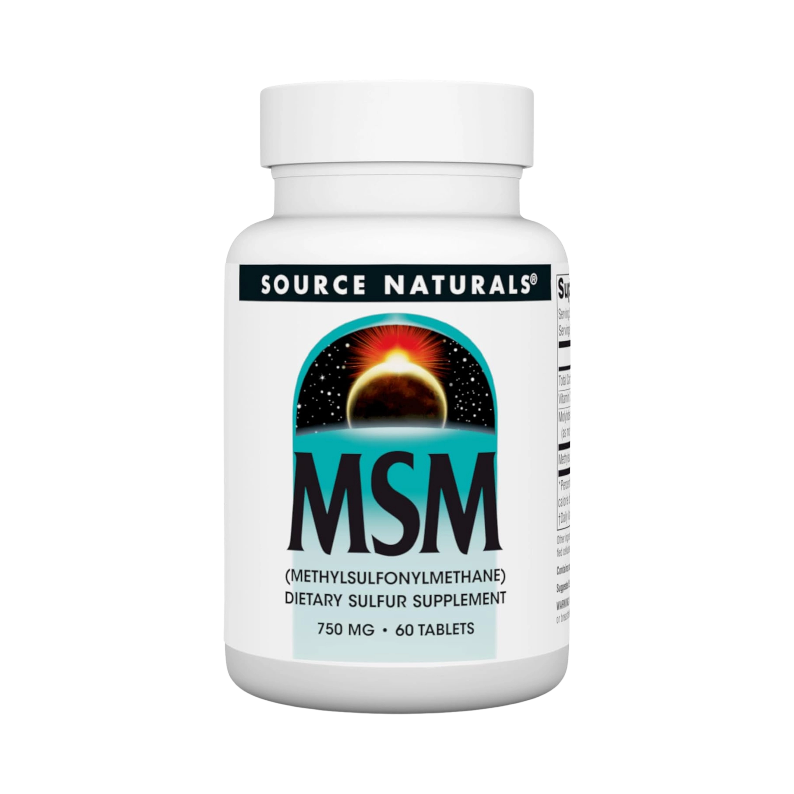 Source Naturals, MSM with Vitamin C, 750 Mg, 60 Tablets