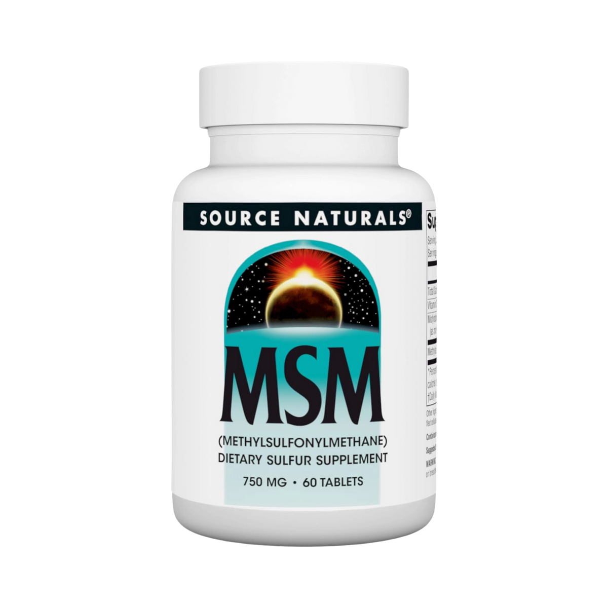 Source Naturals, MSM with Vitamin C, 750 Mg, 60 Tablets