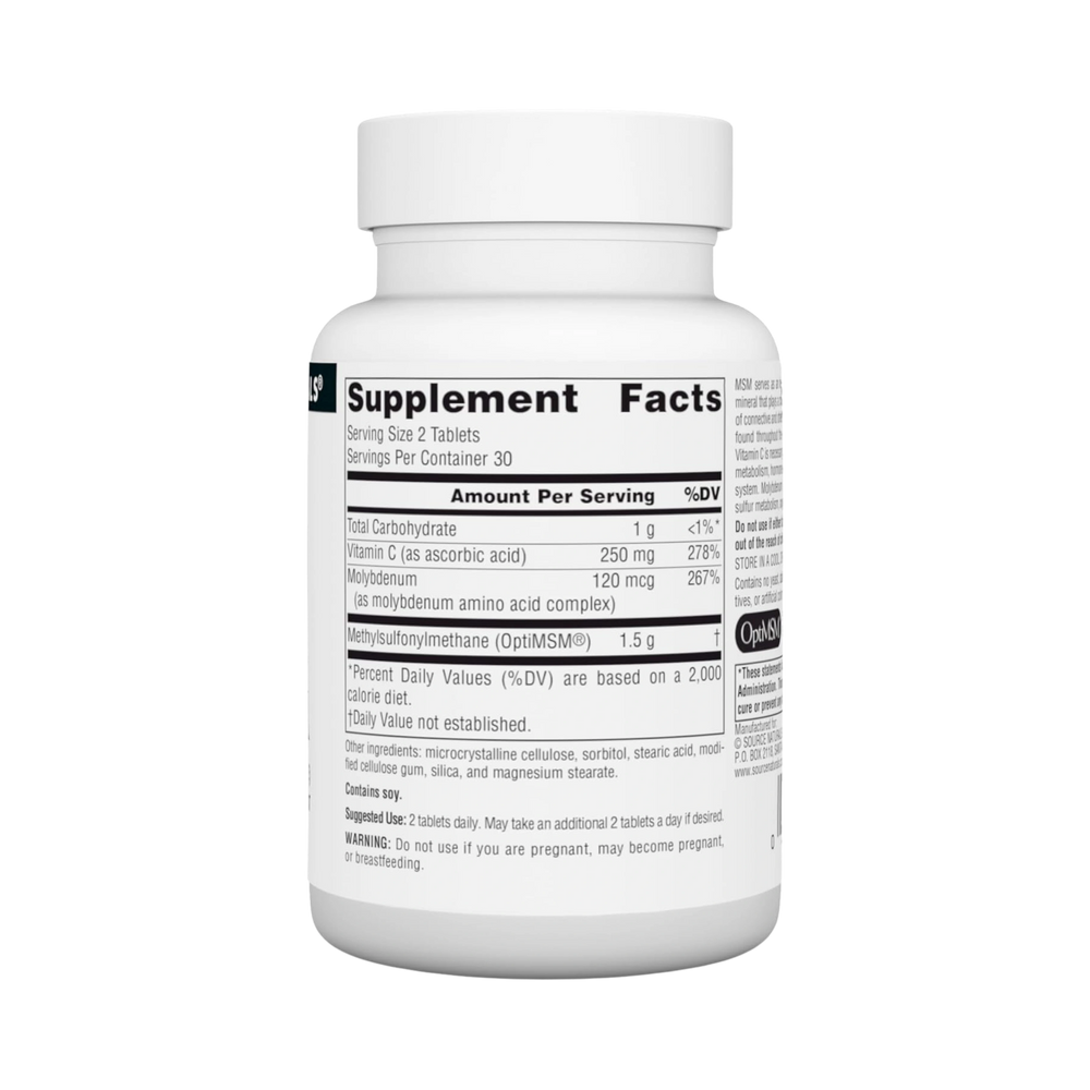 Source Naturals, MSM with Vitamin C, 750 Mg, 60 Tablets