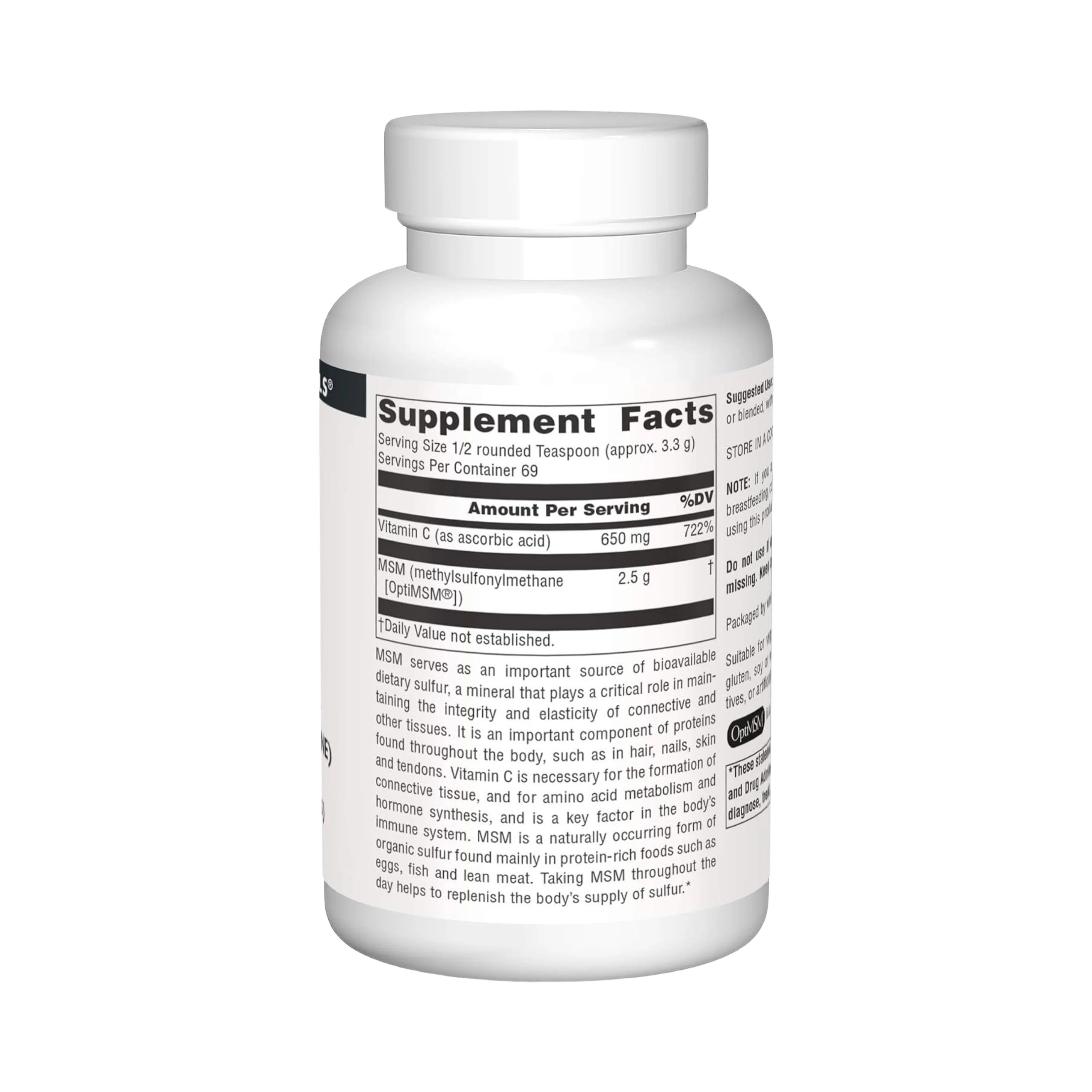 Source Naturals, MSM with Vitamin C, 8 Oz Powder