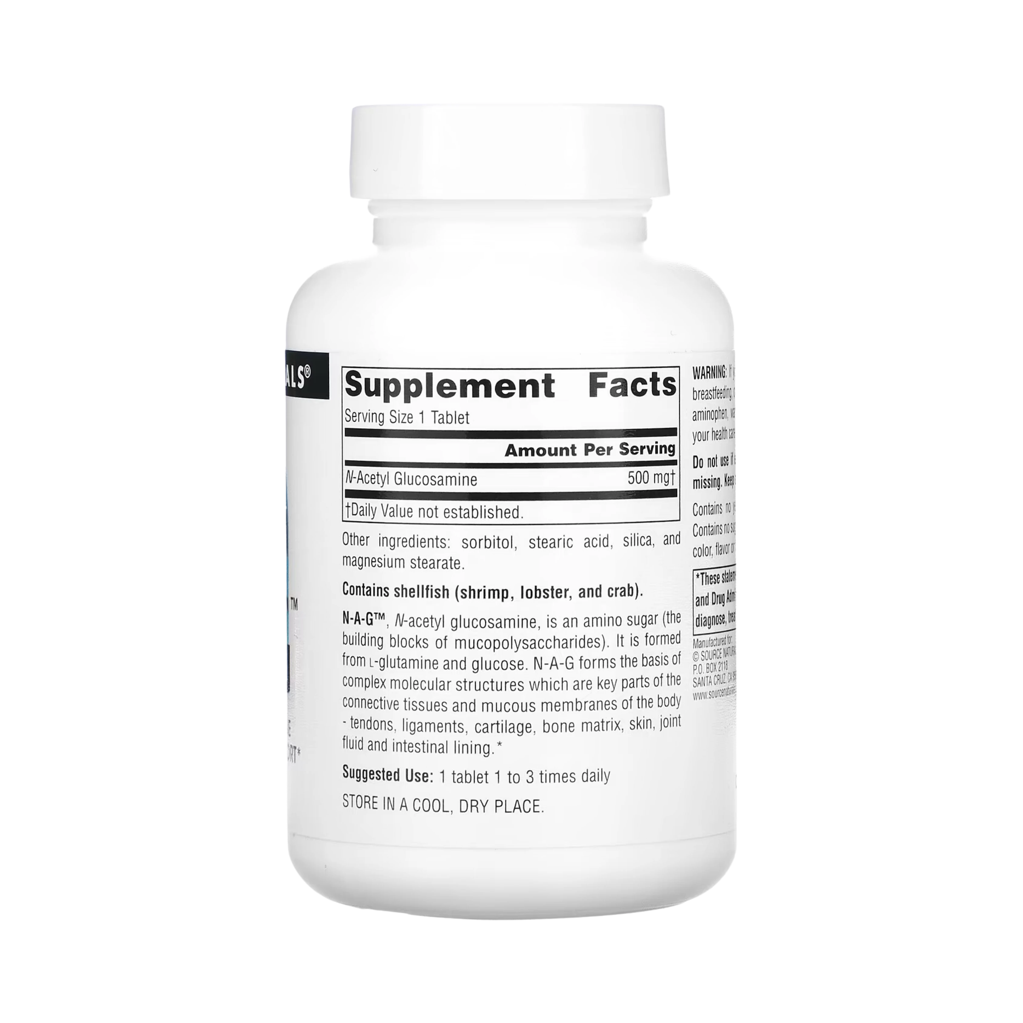 Source Naturals, N-A-G, 500 Mg, 30 Tablets