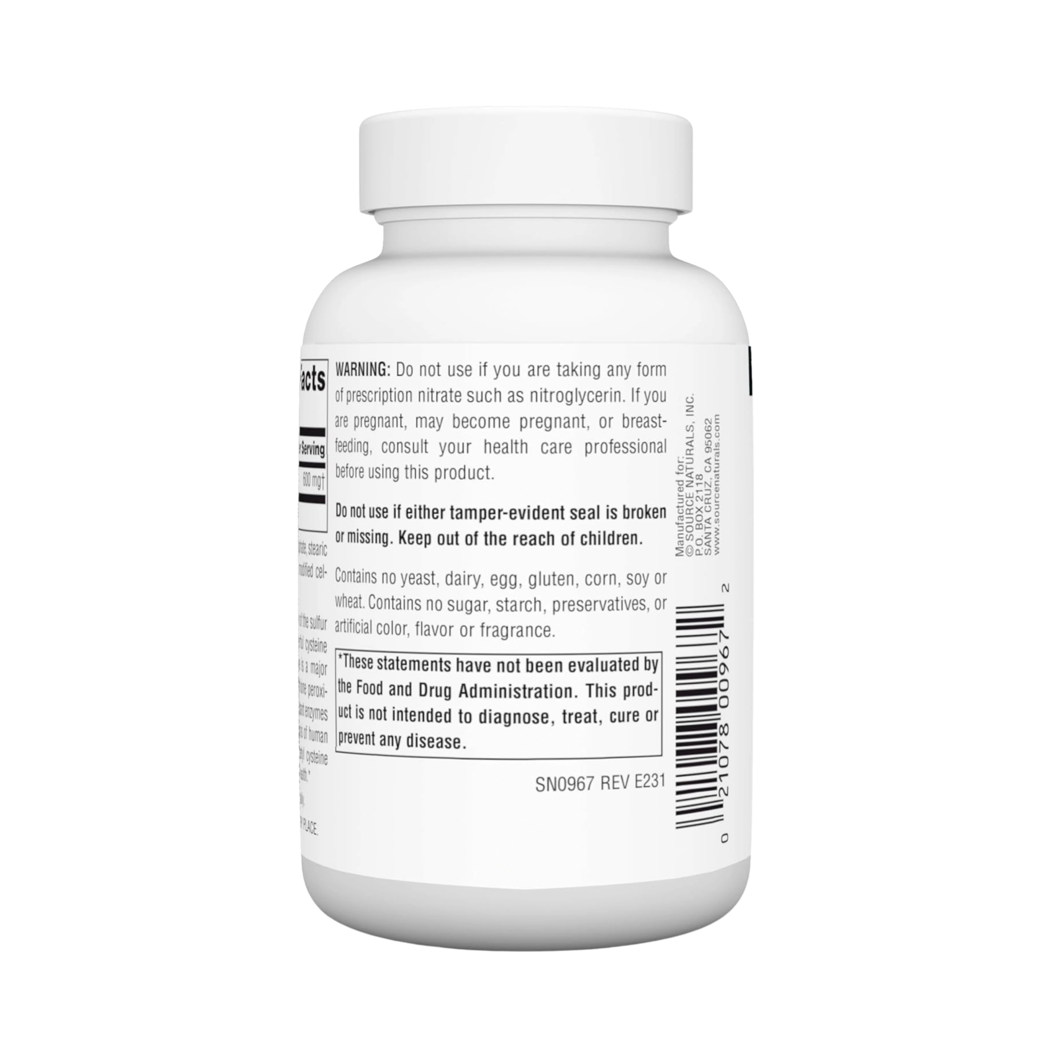 Source Naturals, N-Acetyl Cysteine, 600 Mg, 120 Tablets