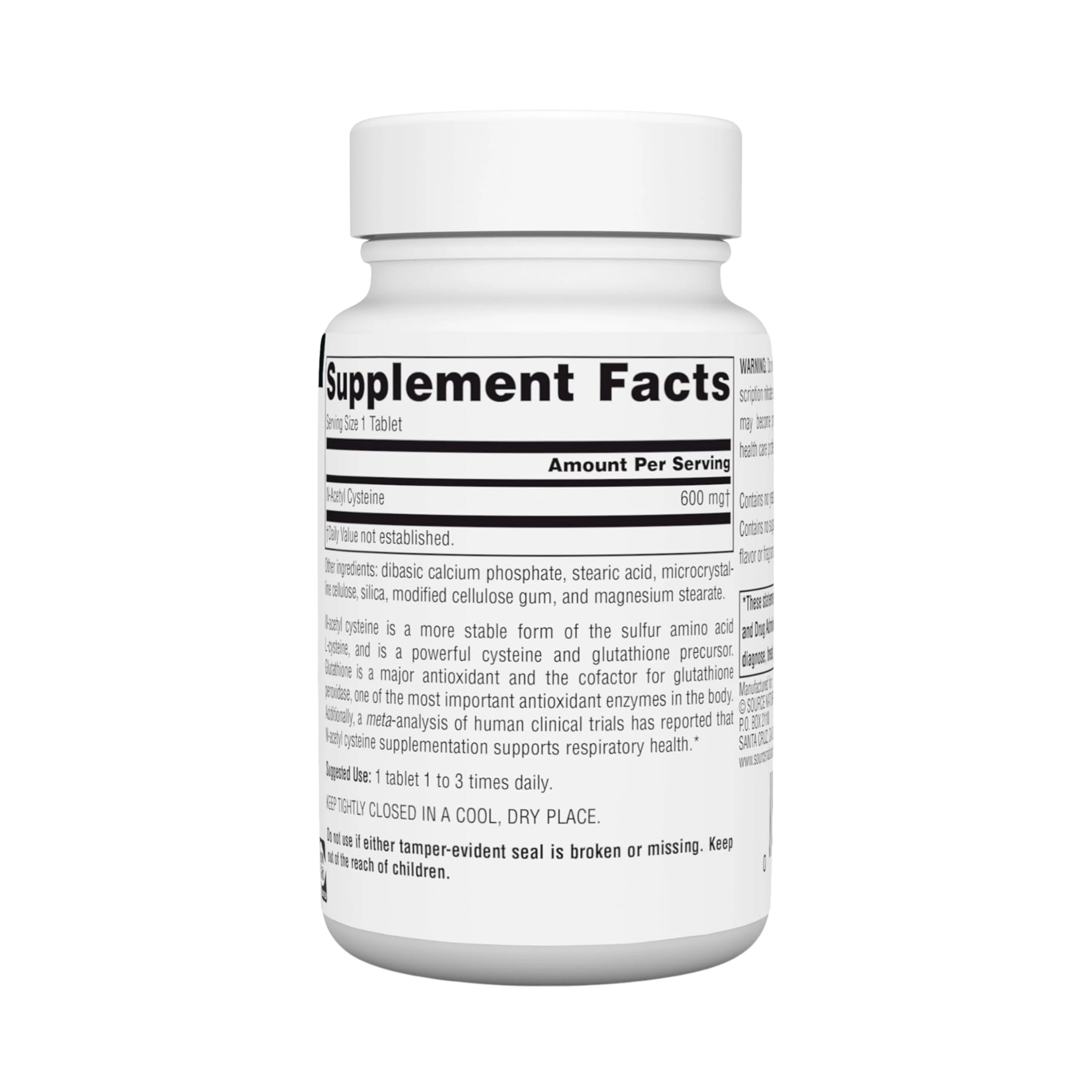 Source Naturals, N-Acetyl Cysteine, 600 Mg, 60 Tablets