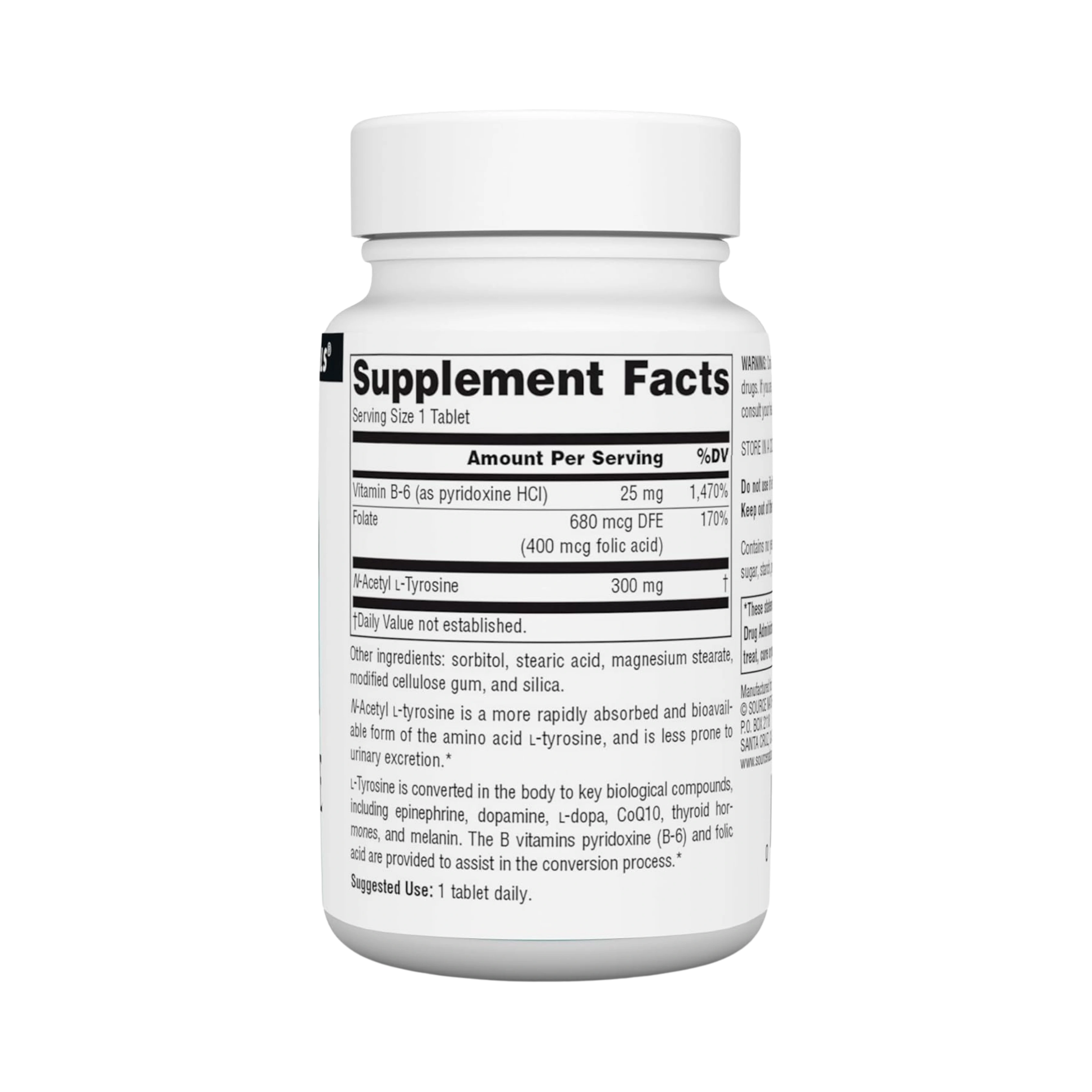 Source Naturals, N-Acetyl L-Tyrosine, 60 Tablets