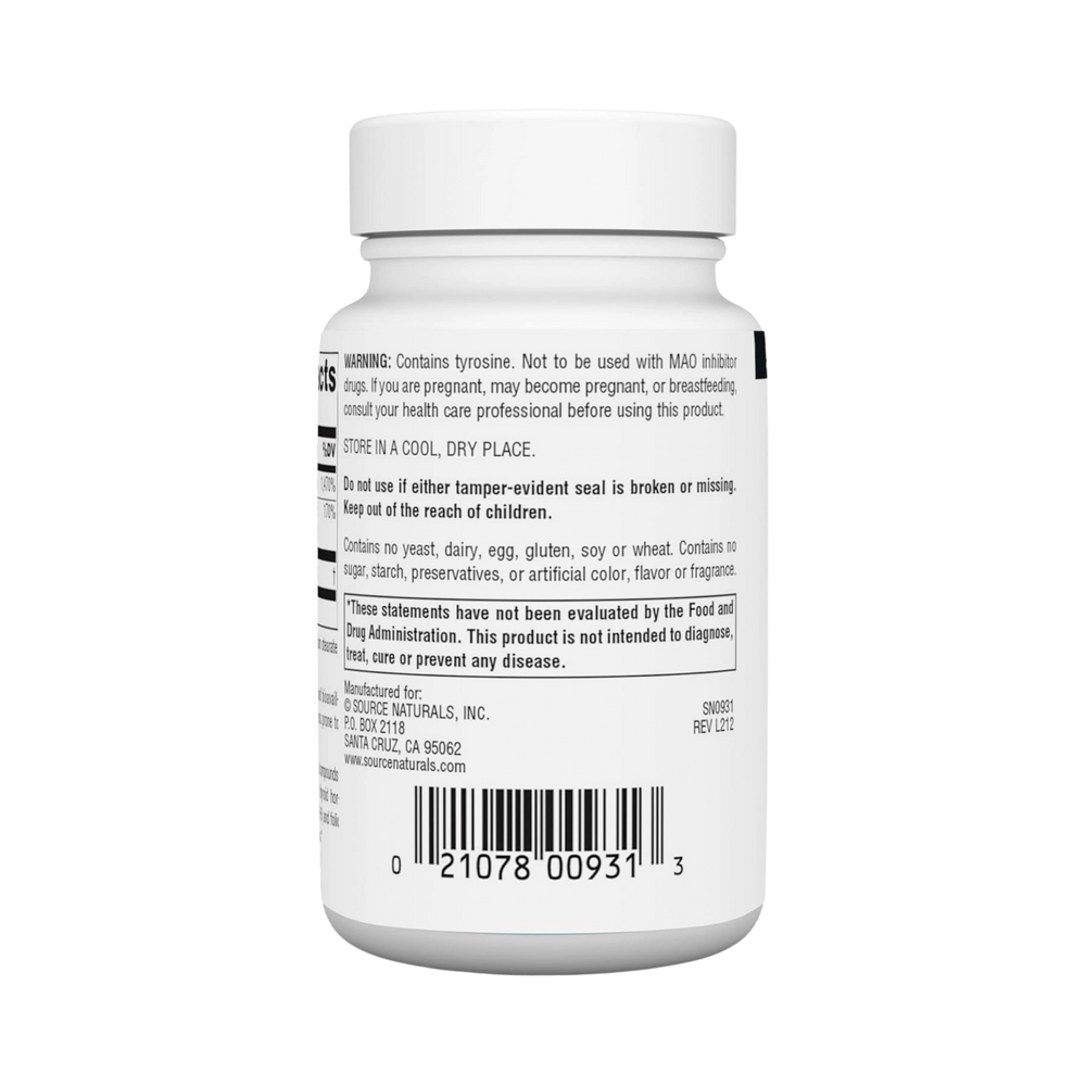 Source Naturals, N-Acetyl L-Tyrosine, 60 Tablets
