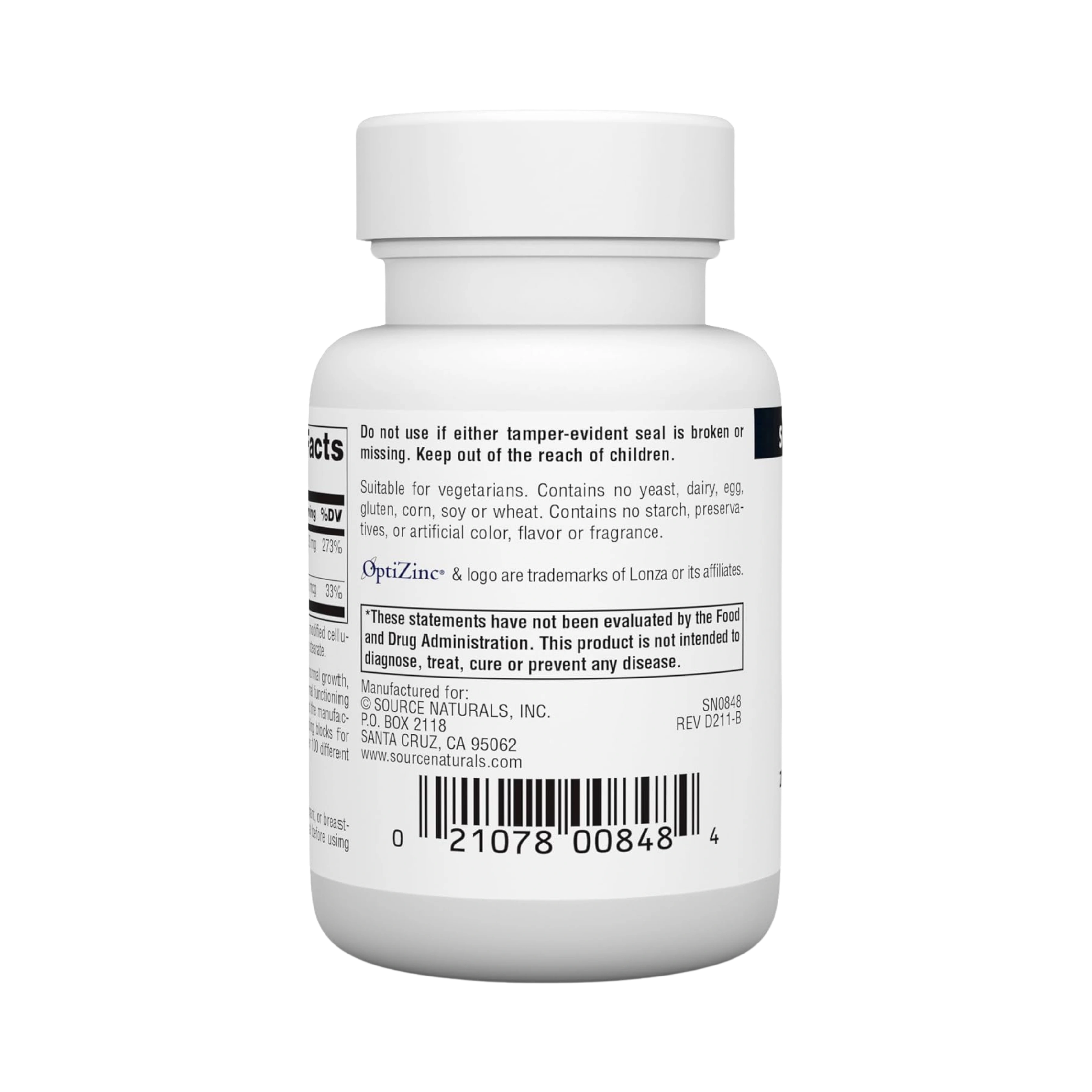 Source Naturals, OptiZinc, 120 Tablets