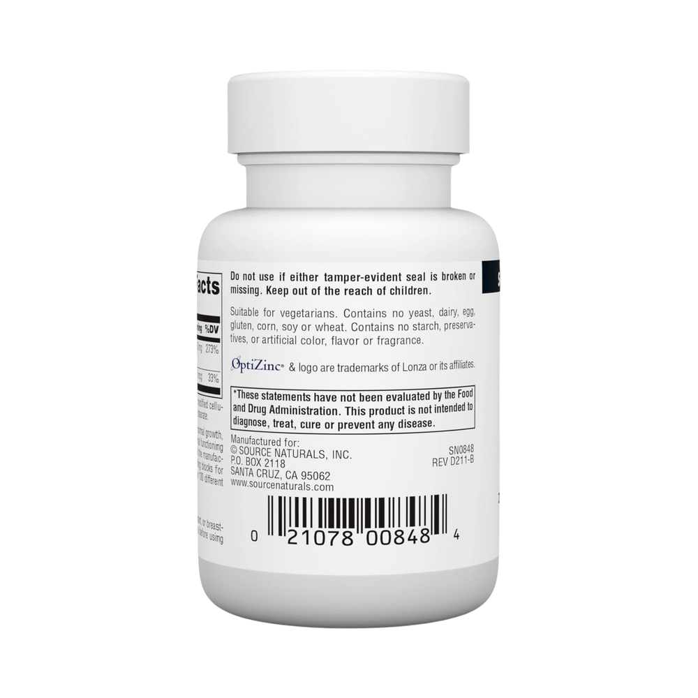 Source Naturals, OptiZinc, 120 Tablets