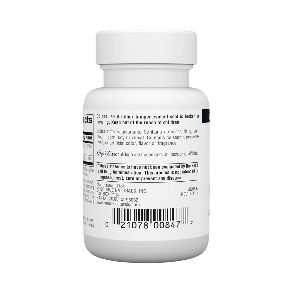 Source Naturals, OptiZinc, 60 Tablets