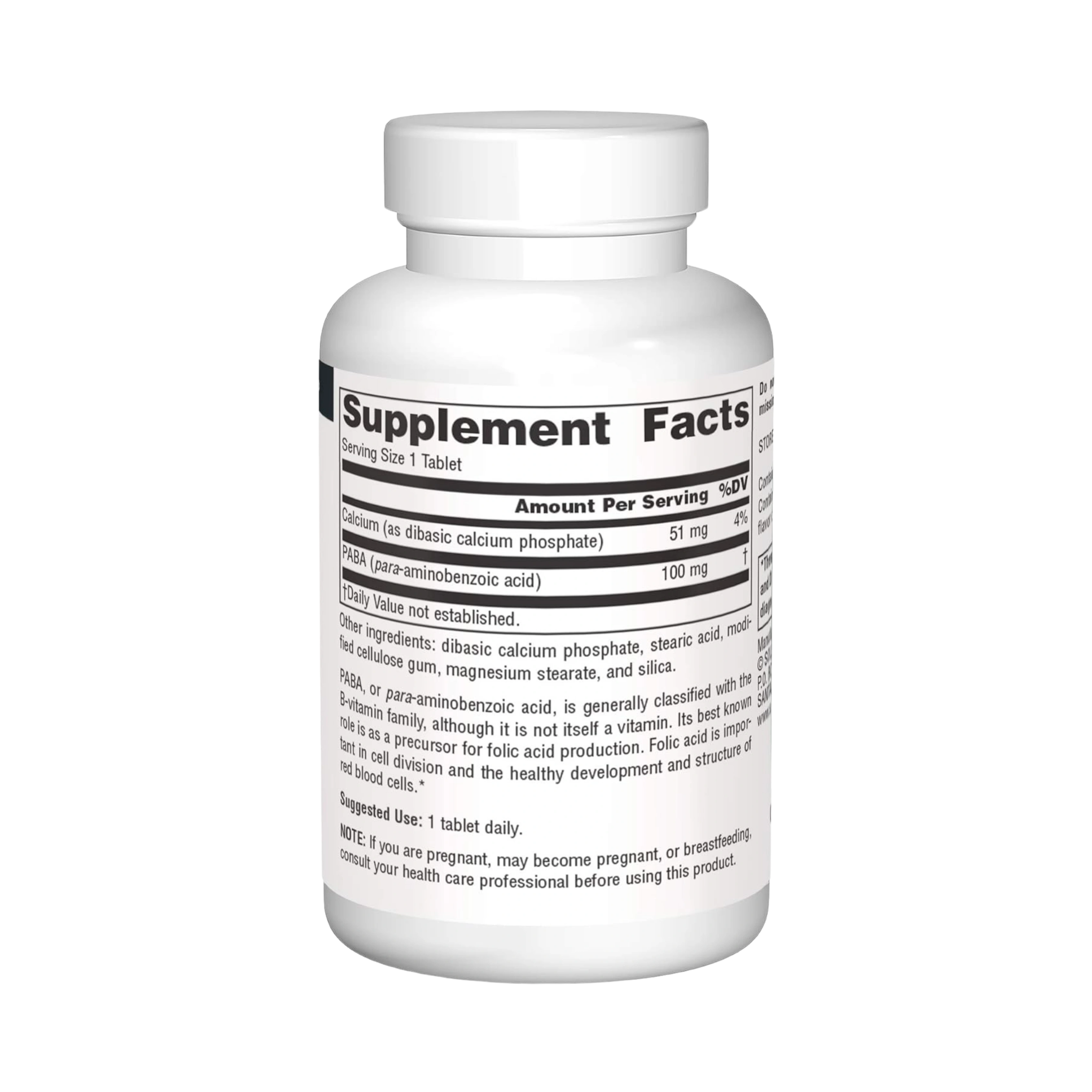 Source Naturals, PABA, 100 Mg, 100 Tablets