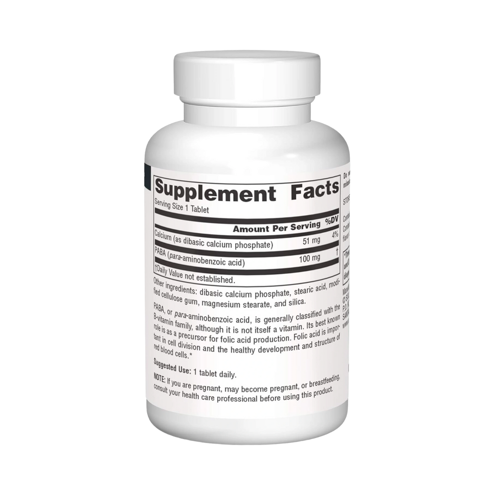 Source Naturals, PABA, 100 Mg, 100 Tablets