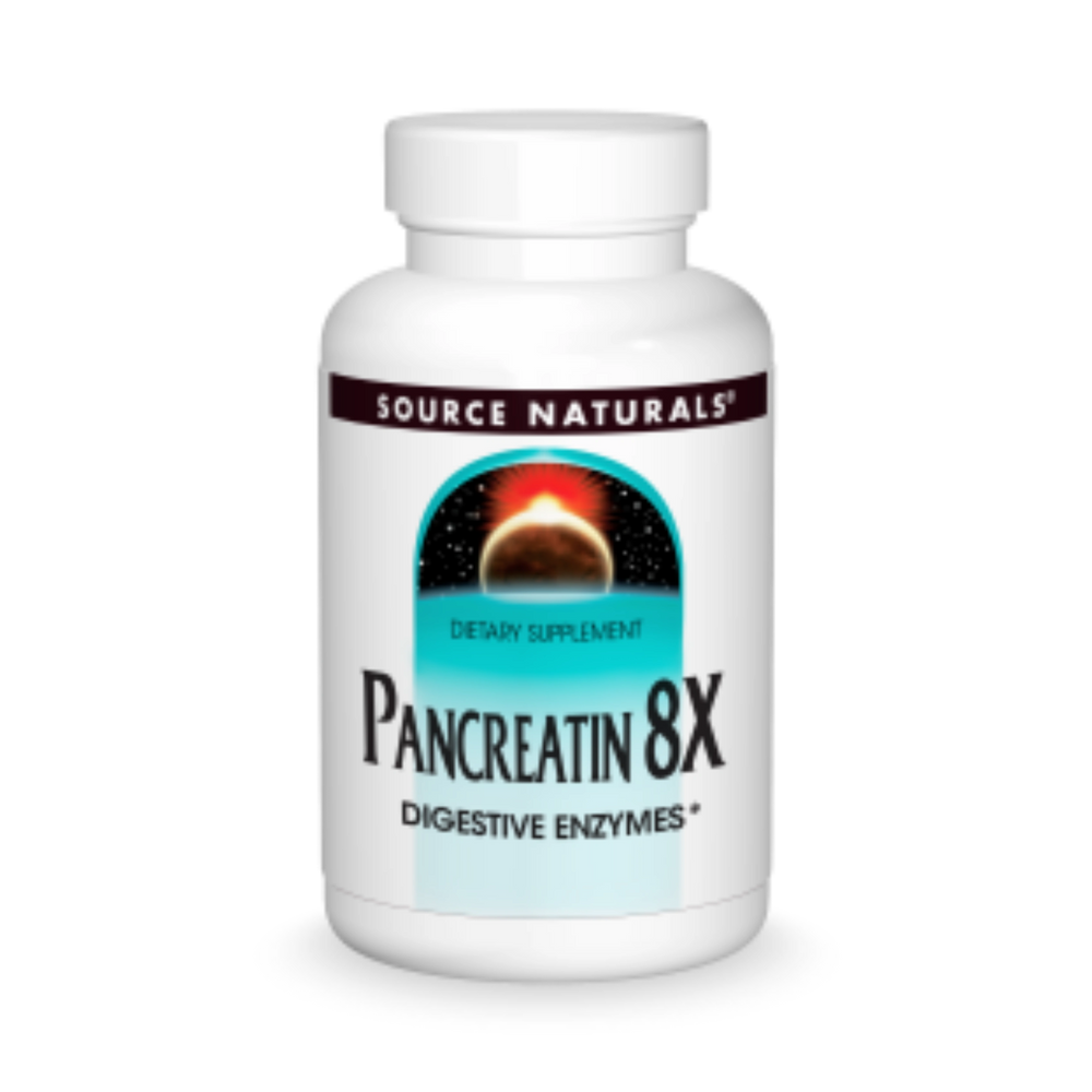 Source Naturals, Pancreatin 8X, 500 Mg, 50 Capsules