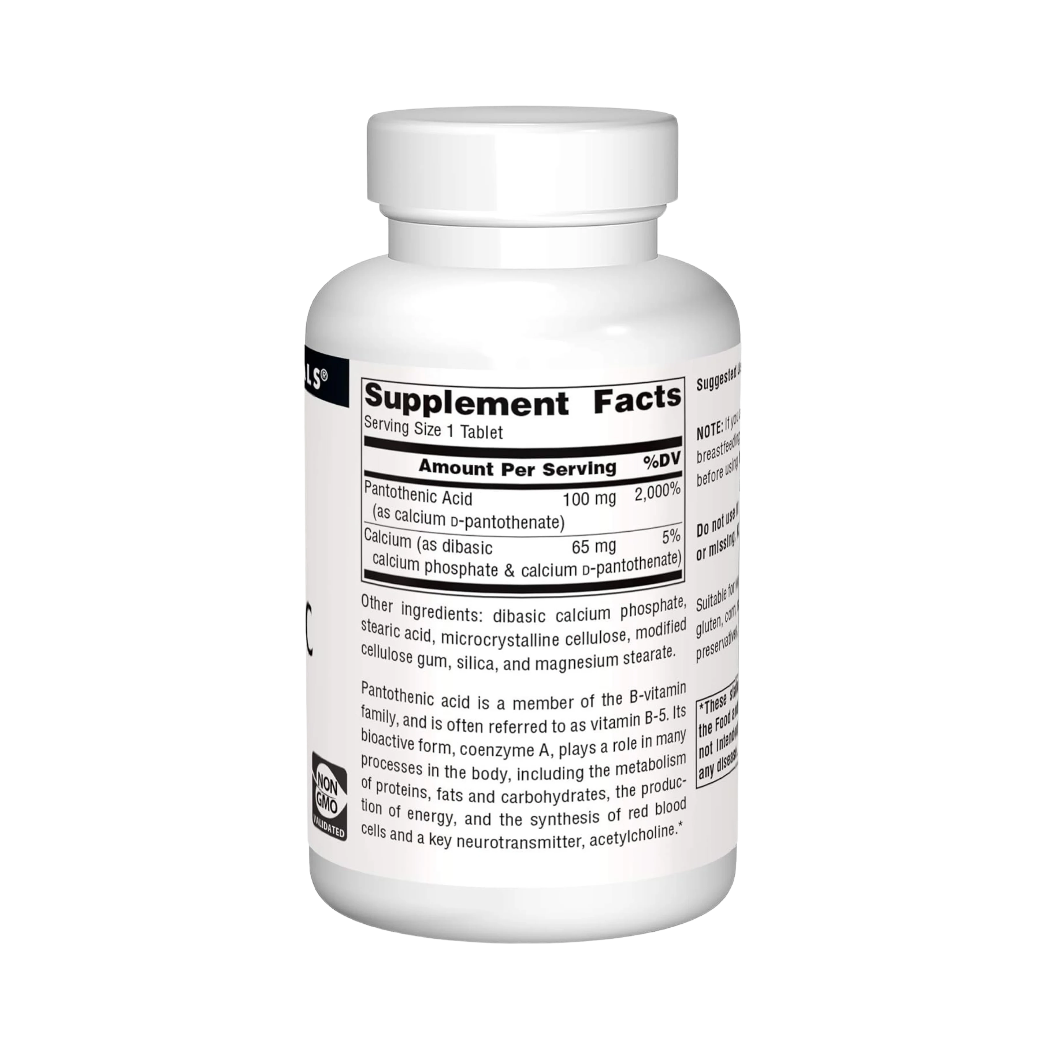 Source Naturals, Pantothenic Acid 100 Mg, 250 Tablets