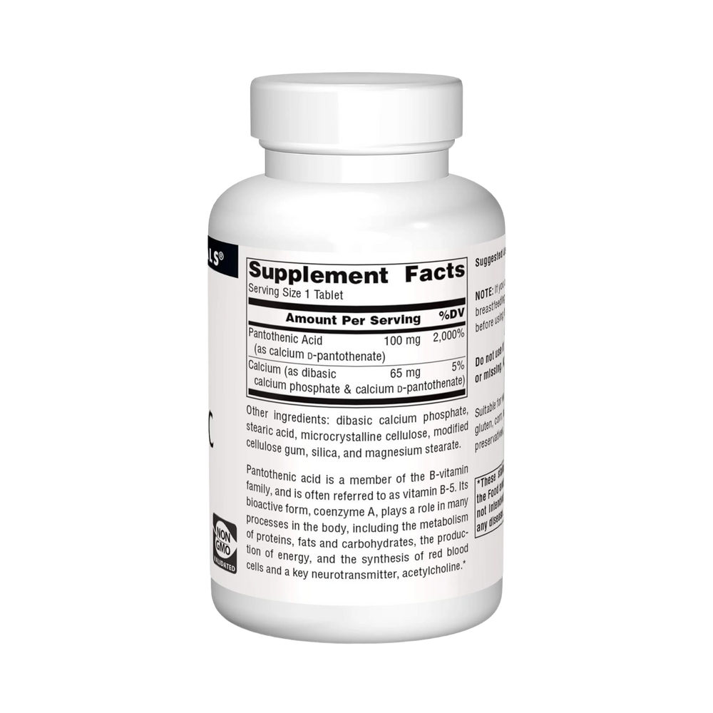 Source Naturals, Pantothenic Acid 100 Mg, 250 Tablets