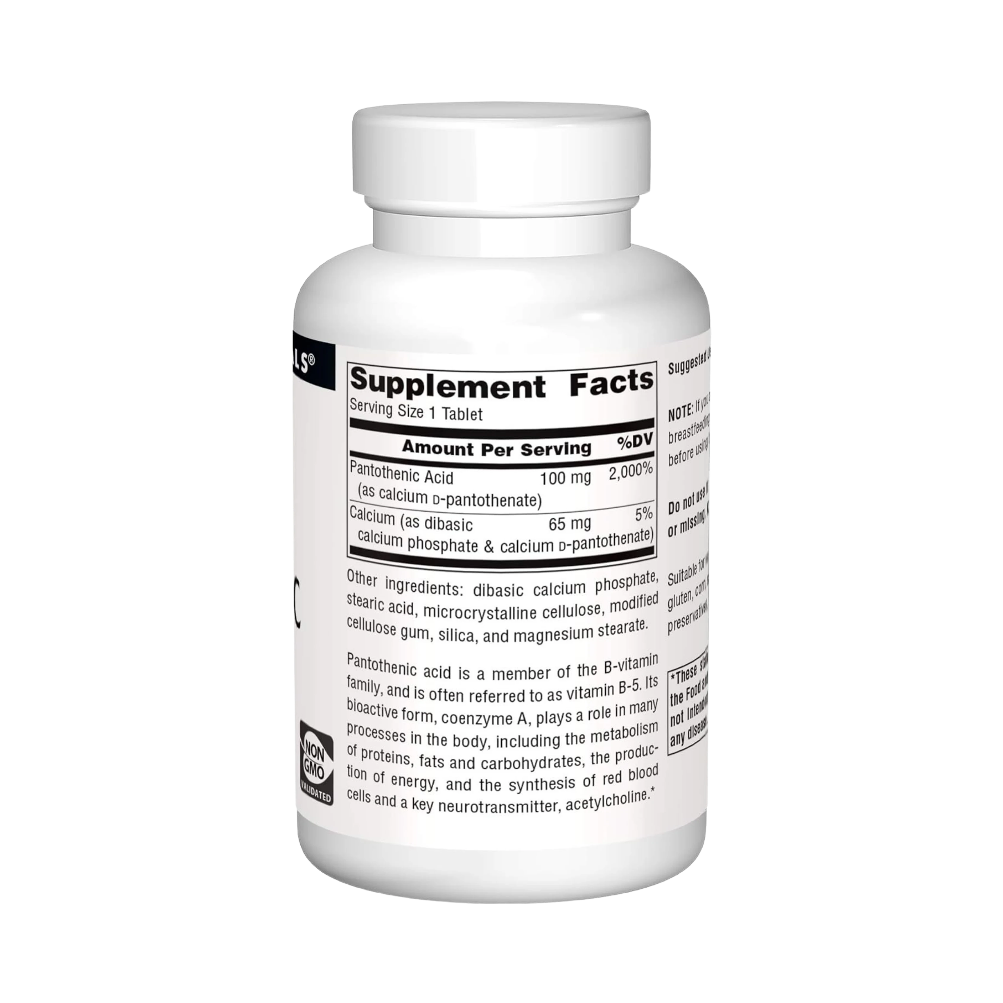 Source Naturals, Pantothenic Acid, 250 Mg, 100 Tablets