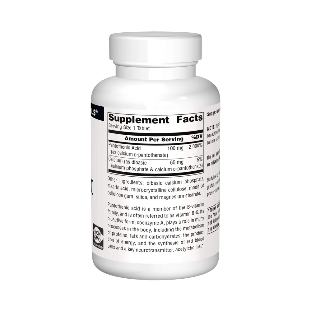 Source Naturals, Pantothenic Acid, 250 Mg, 100 Tablets