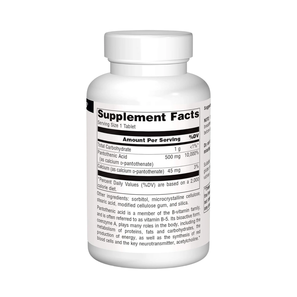 Source Naturals, Pantothenic Acid, 500 Mg, 100 Tablets