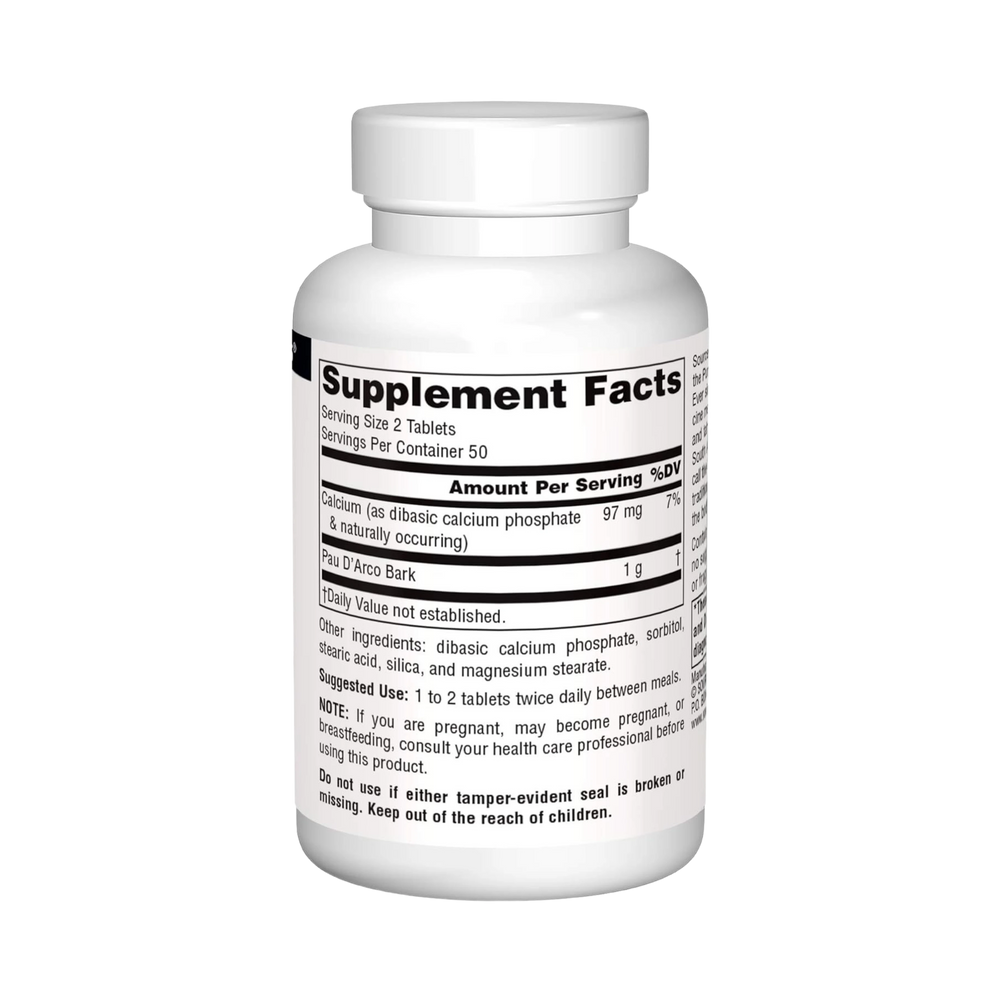 Source Naturals, Pau D'Arco, 500 Mg, 100 Tablets